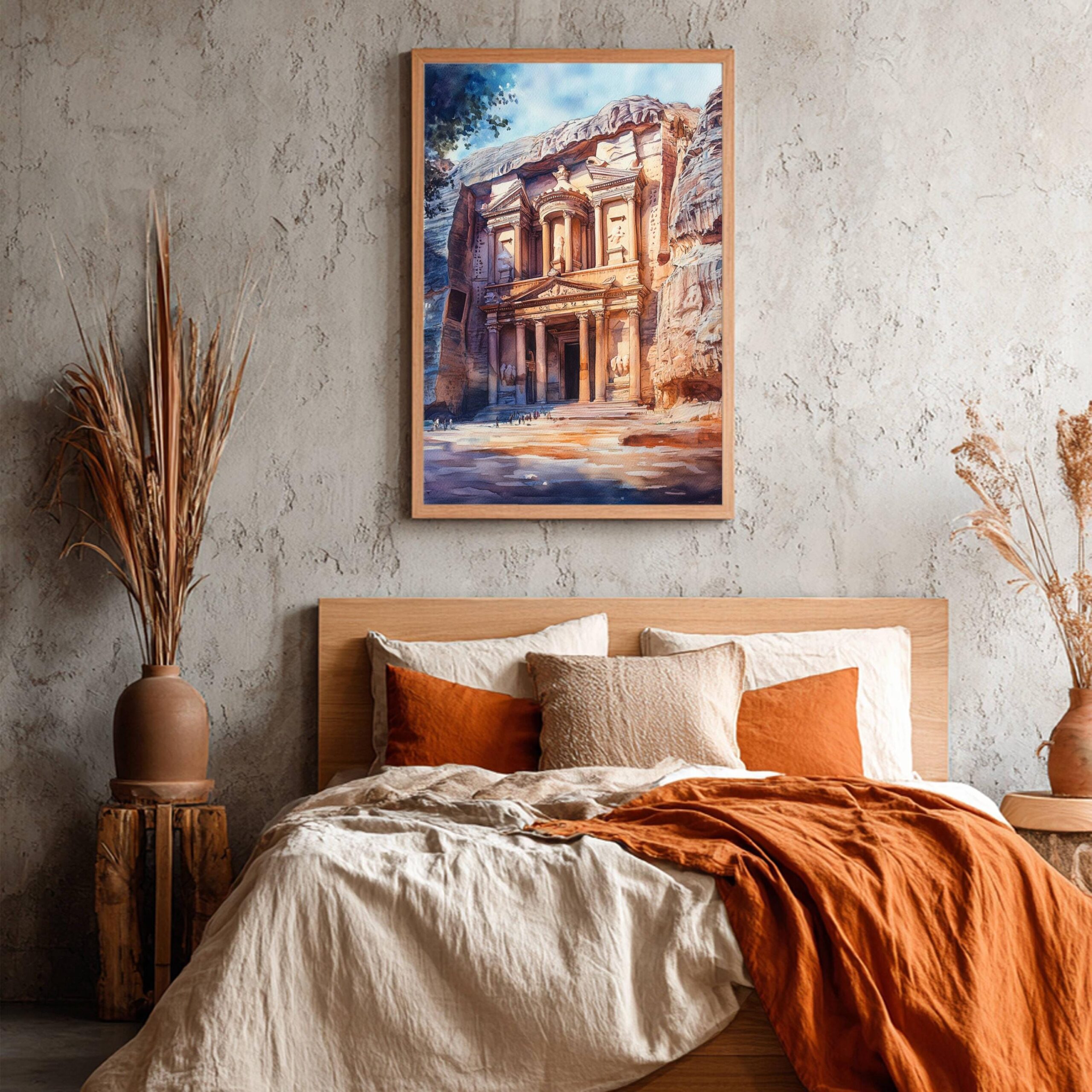 Petra Jordan Middle East Watercolor: Travel Poster Print - Image 8