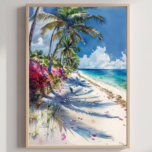The Bahamas Caribbean Watercolor: Travel Poster