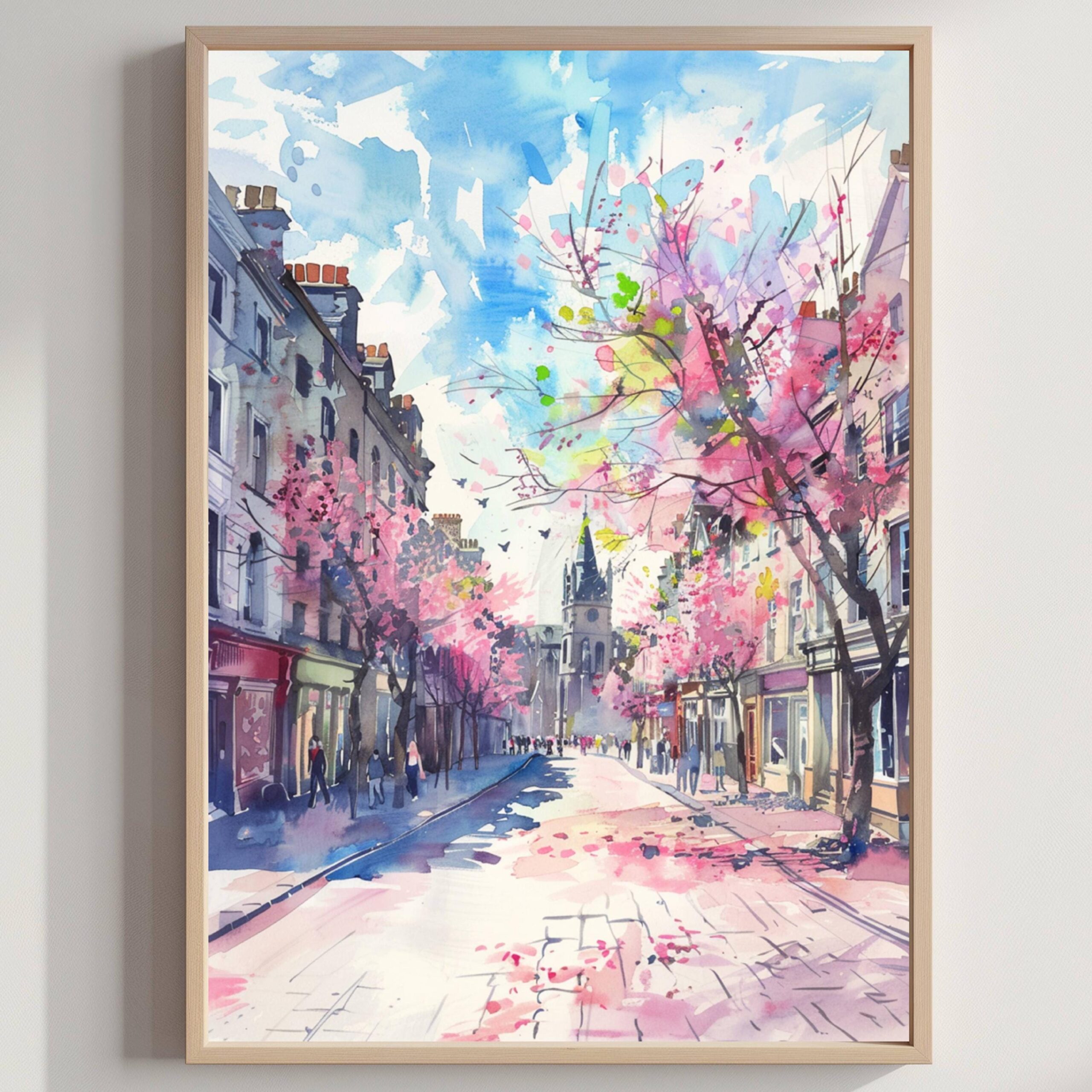 Aberdeen Aberdeenshire Scotland UK Watercolor: Travel Art Poster