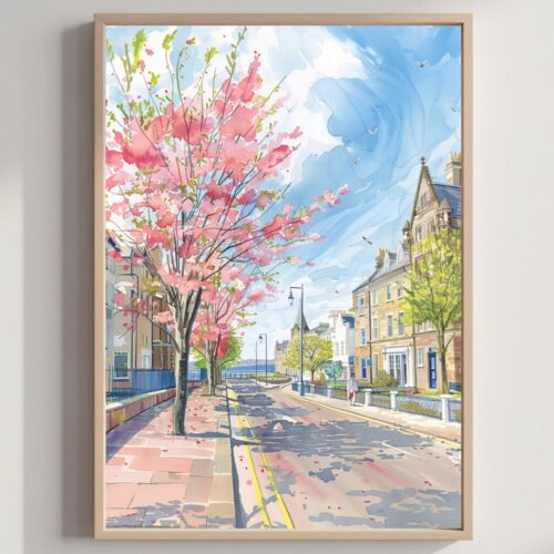 Ayr Ayrshire Scotland UK Watercolor: Travel Art Poster