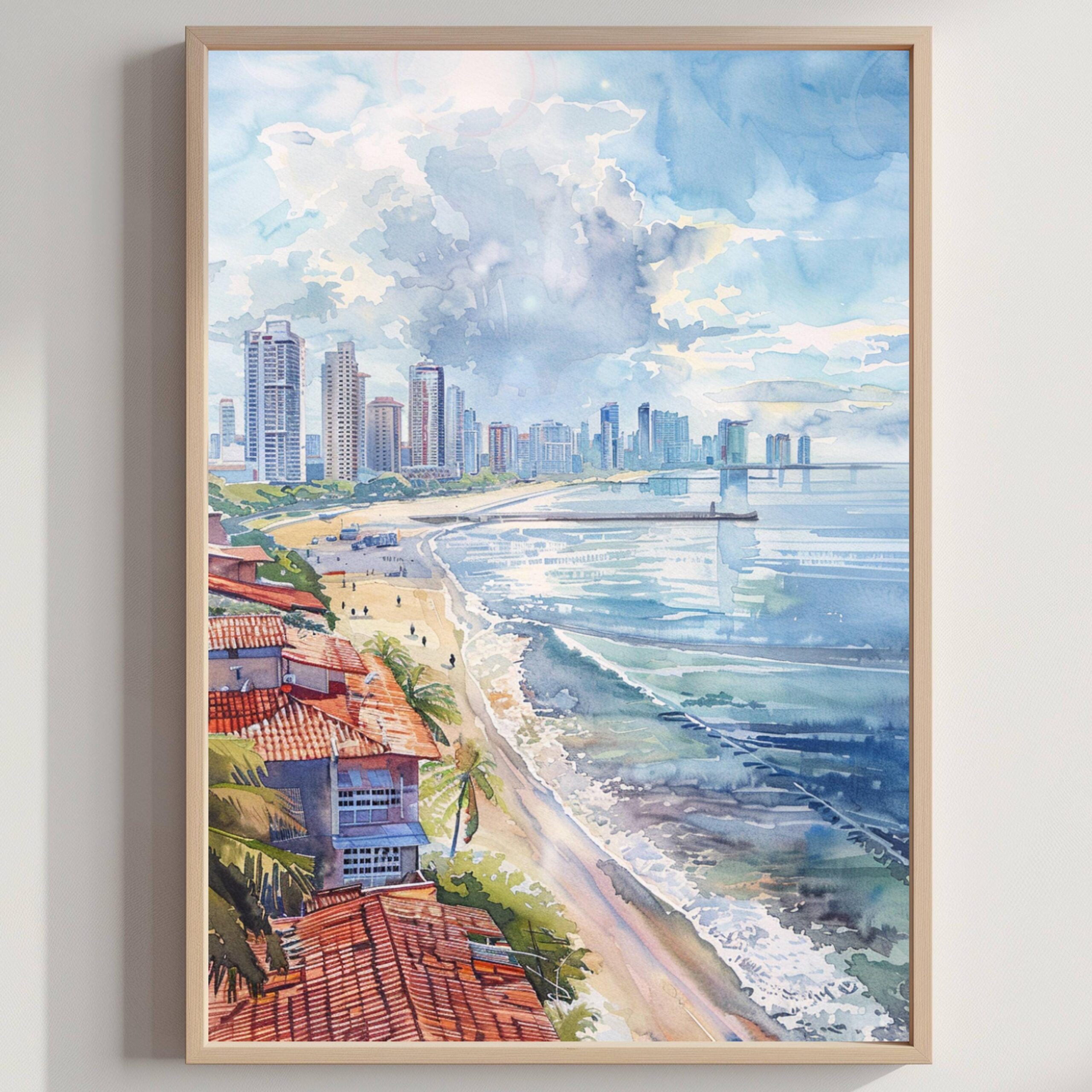 Panama Central America Watercolor: Vacation Travel Art Poster