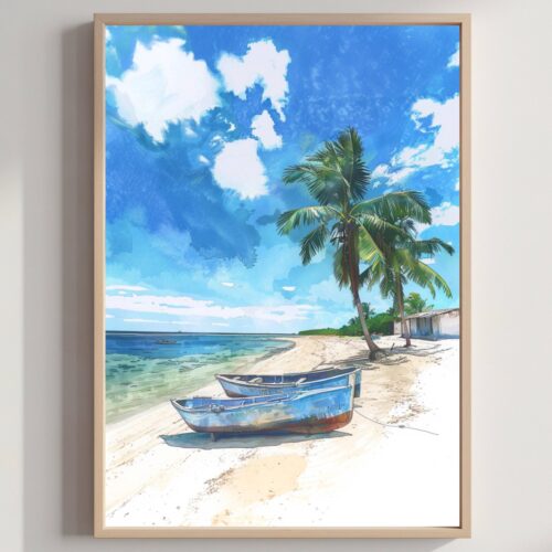Island of Madagascar East Africa Watercolor Print: Travel Art Poster