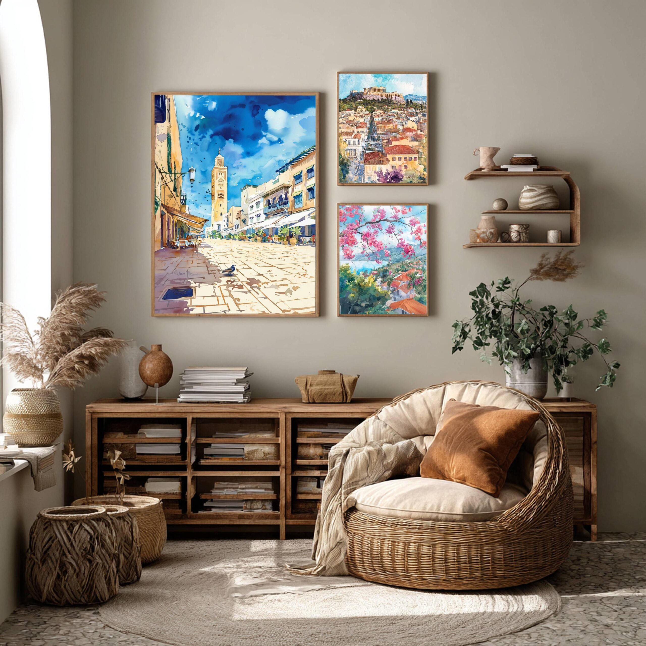 Casablanca Morocco North Africa Watercolor Print : Travel Art Poster - Image 2