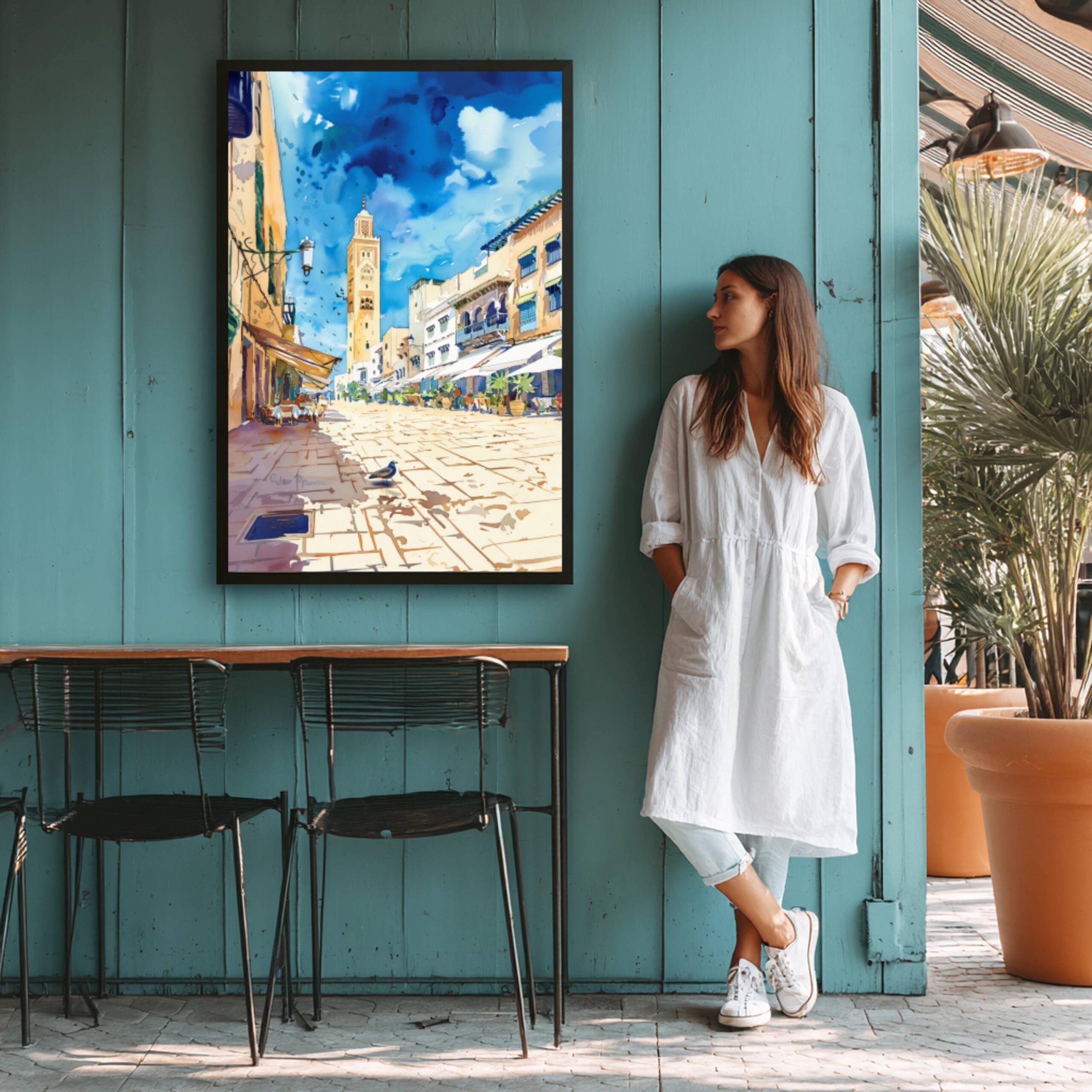 Casablanca Morocco North Africa Watercolor Print : Travel Art Poster - Image 5