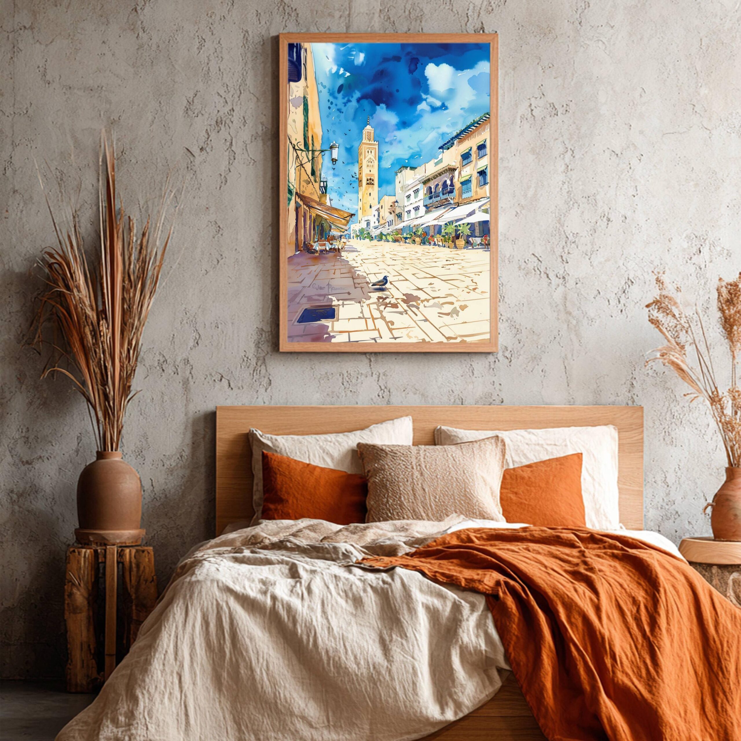 Casablanca Morocco North Africa Watercolor Print : Travel Art Poster - Image 6