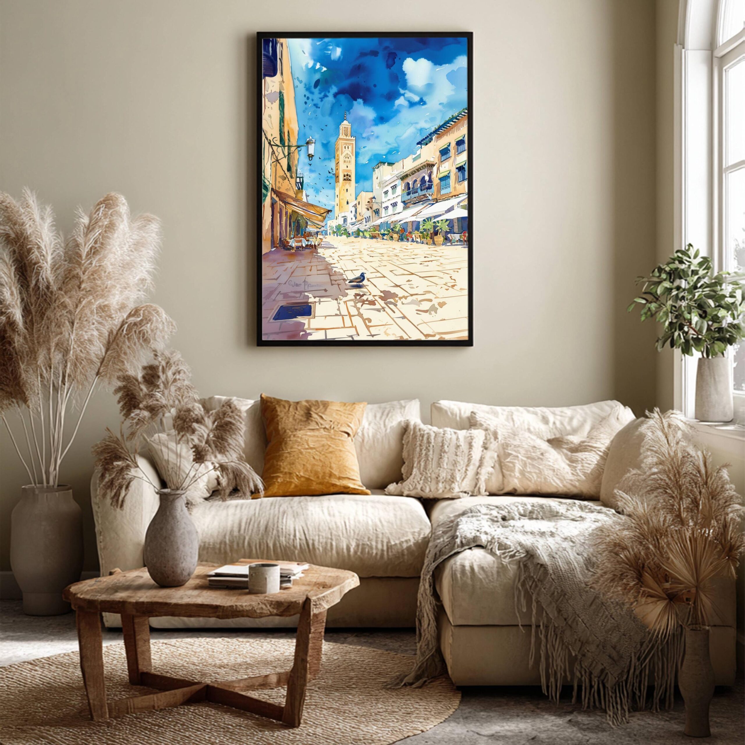 Casablanca Morocco North Africa Watercolor Print : Travel Art Poster - Image 7