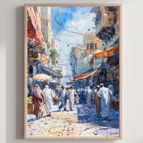 Tripoli Libya North Africa Watercolor: Travel Art Poster