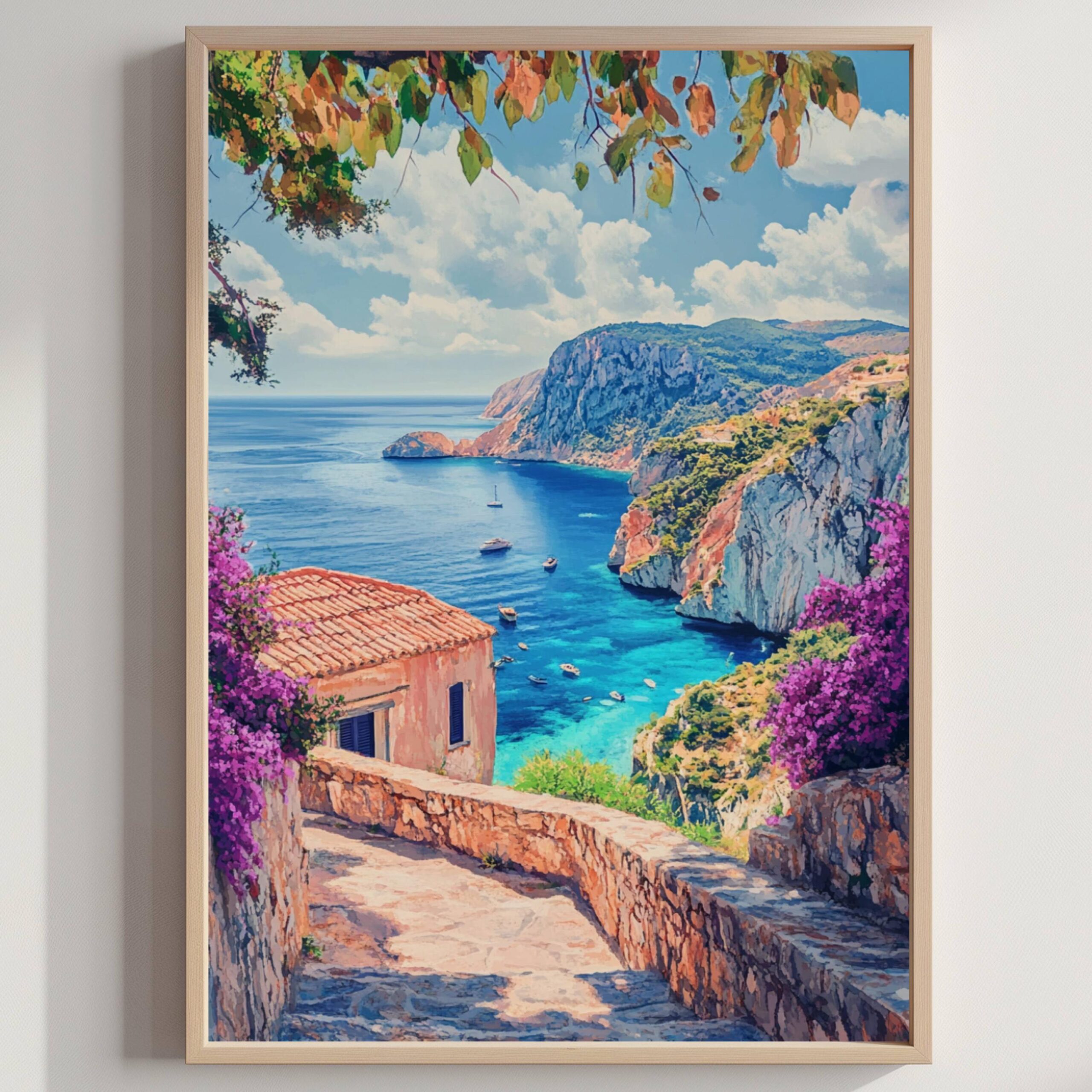 Zakynthos Island Greece Watercolor: Travel Art Poster