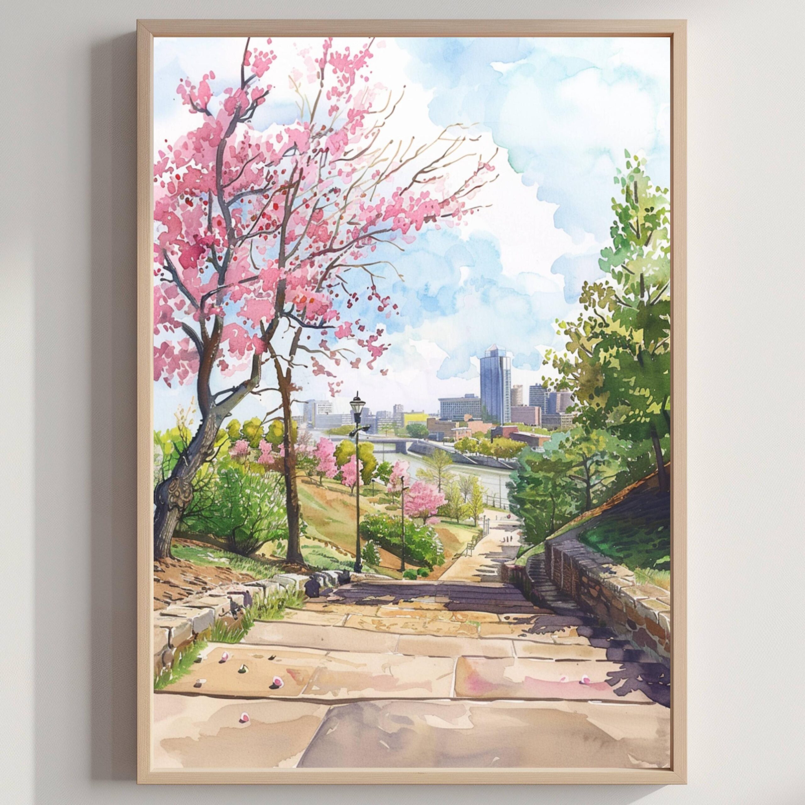 Little Rock Arkansas USA Watercolor: Travel Art Poster