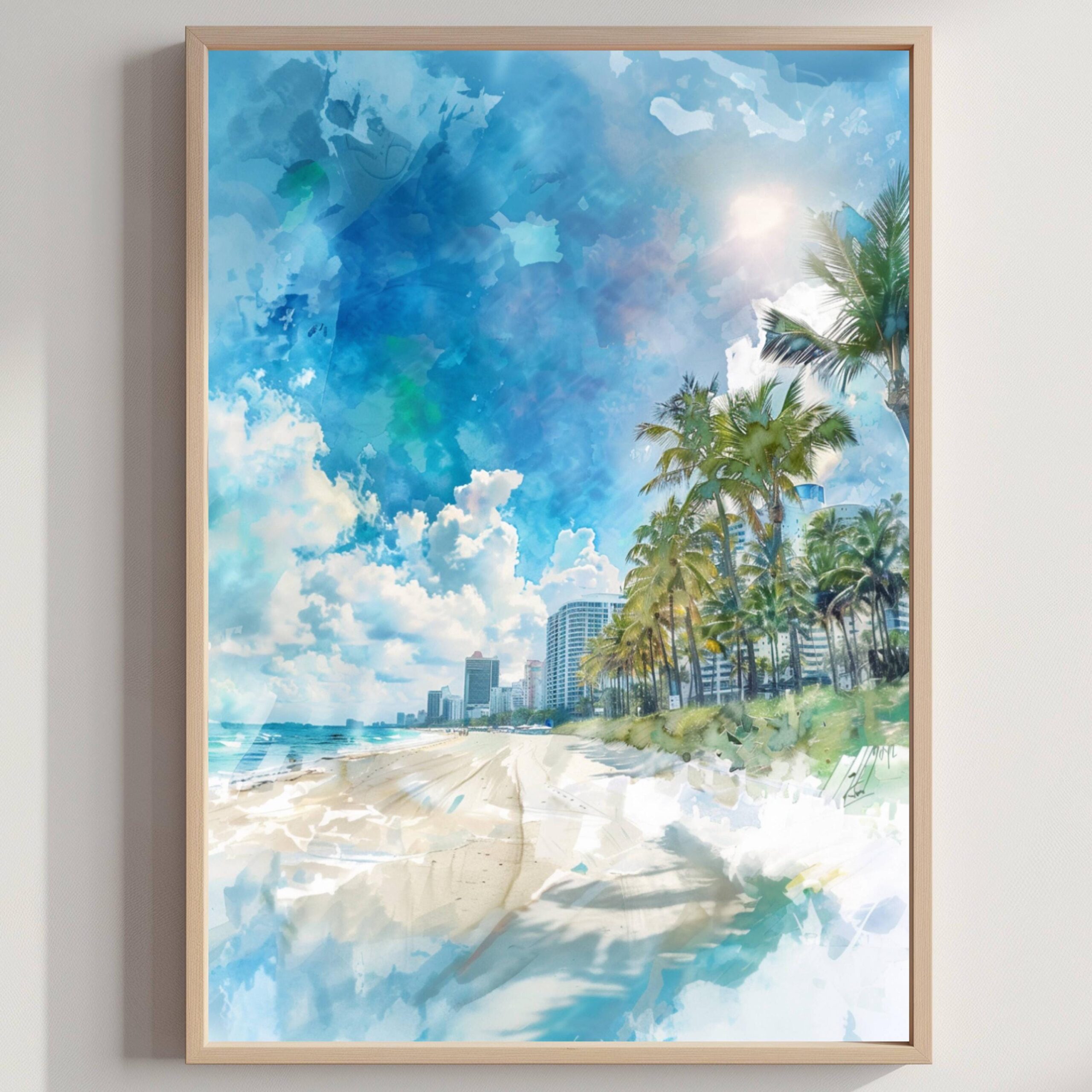 Florida United States of America Watercolor Print: Travel Art Poster