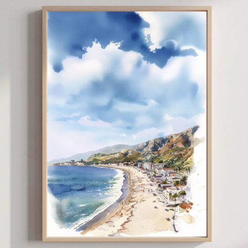 California United States of America Watercolor: USA Travel Art Poster