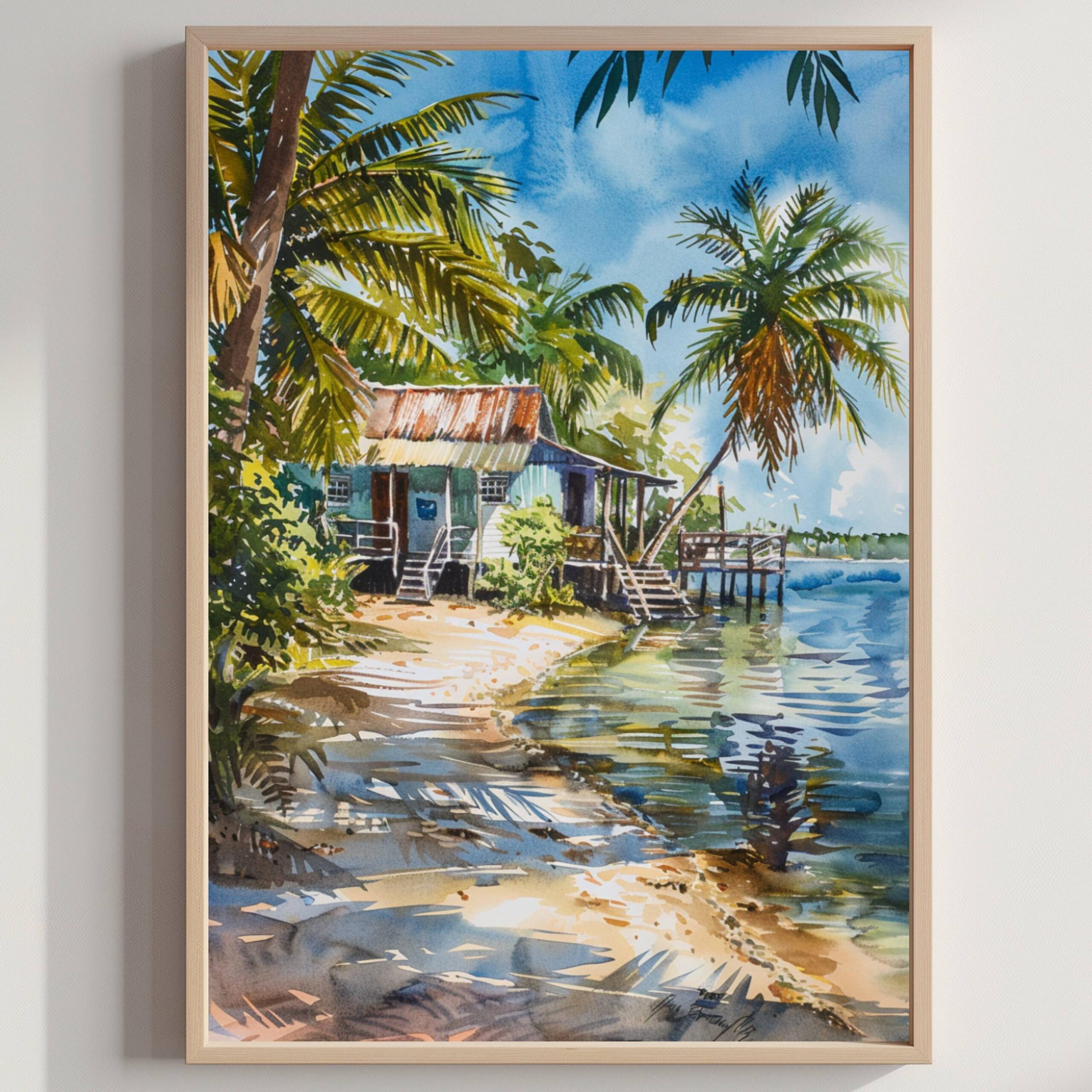 Belize Central America Watercolor: Travel Art Poster