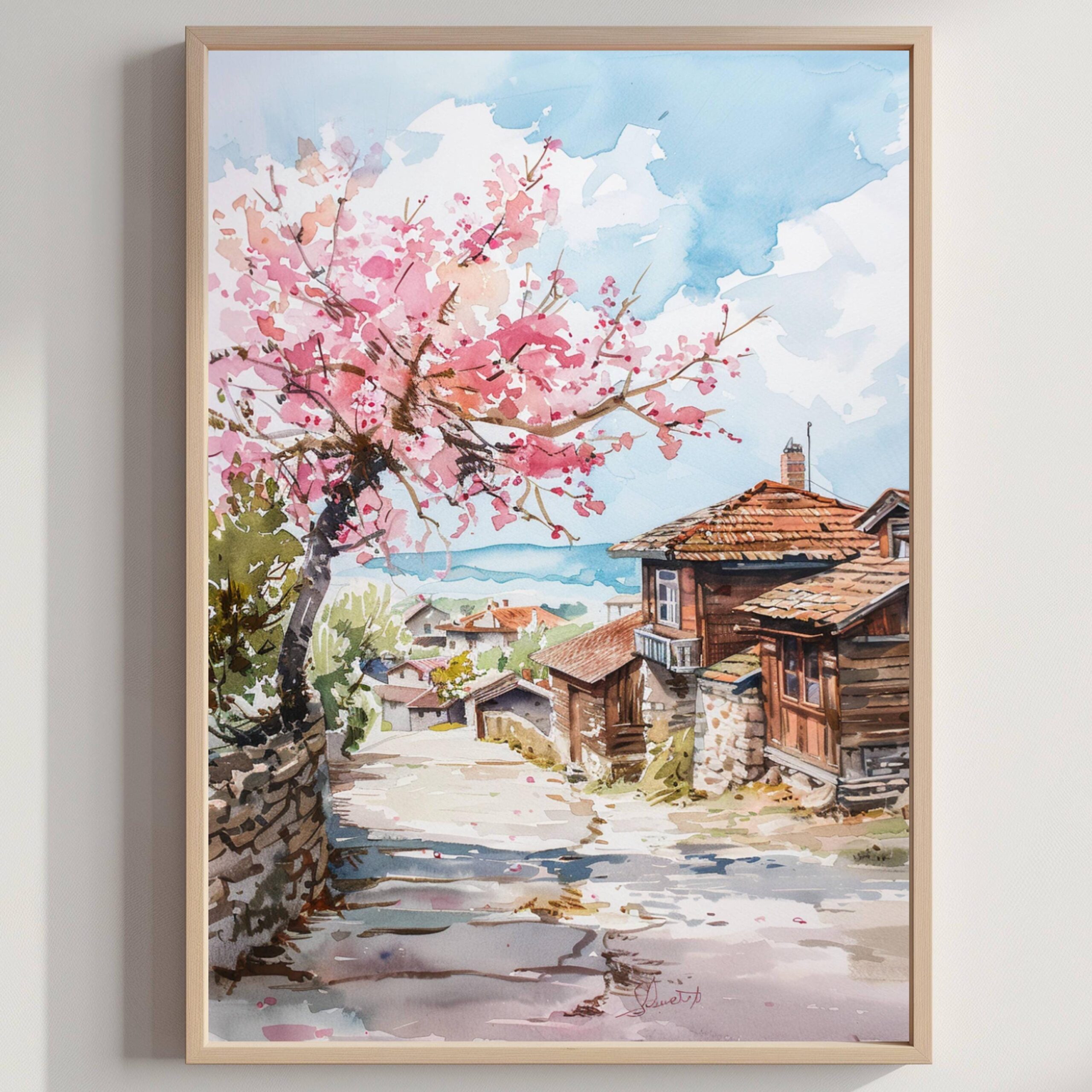 Bulgaria Europe Watercolor Print: Travel Wall Art Poster