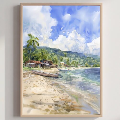 Honduras Central America Watercolor Print: Travel Art Poster