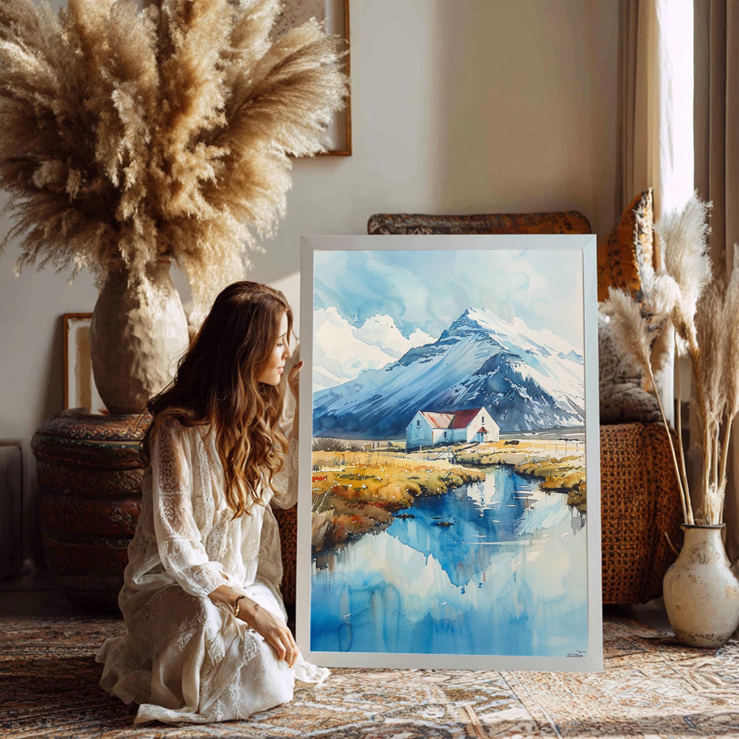 Island of Iceland Watercolor Print: Travel Art Poster - Image 3