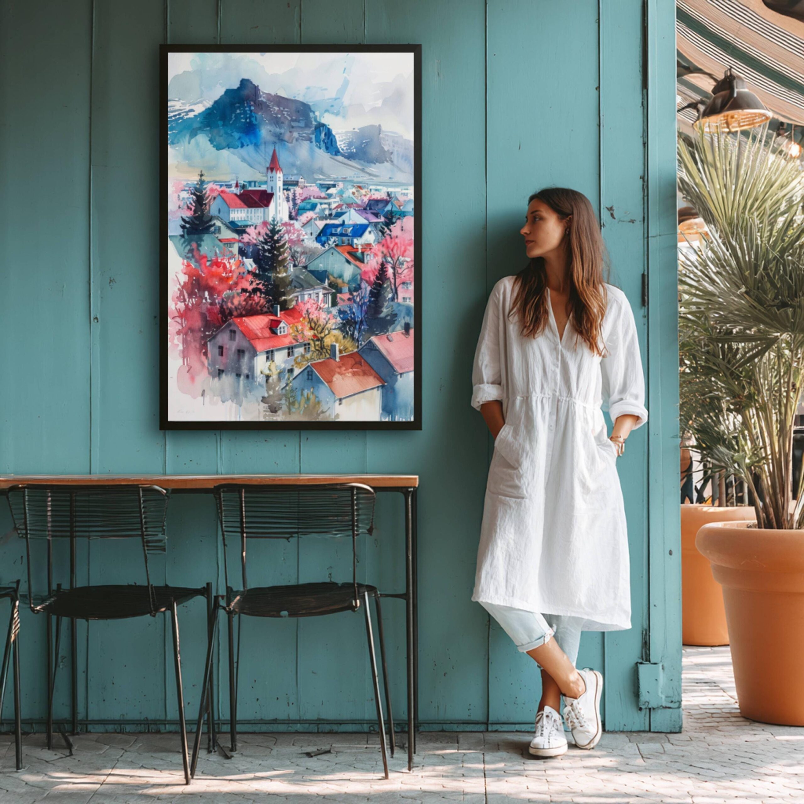 Reykjavik Iceland Watercolor: Travel Art Poster - Image 6