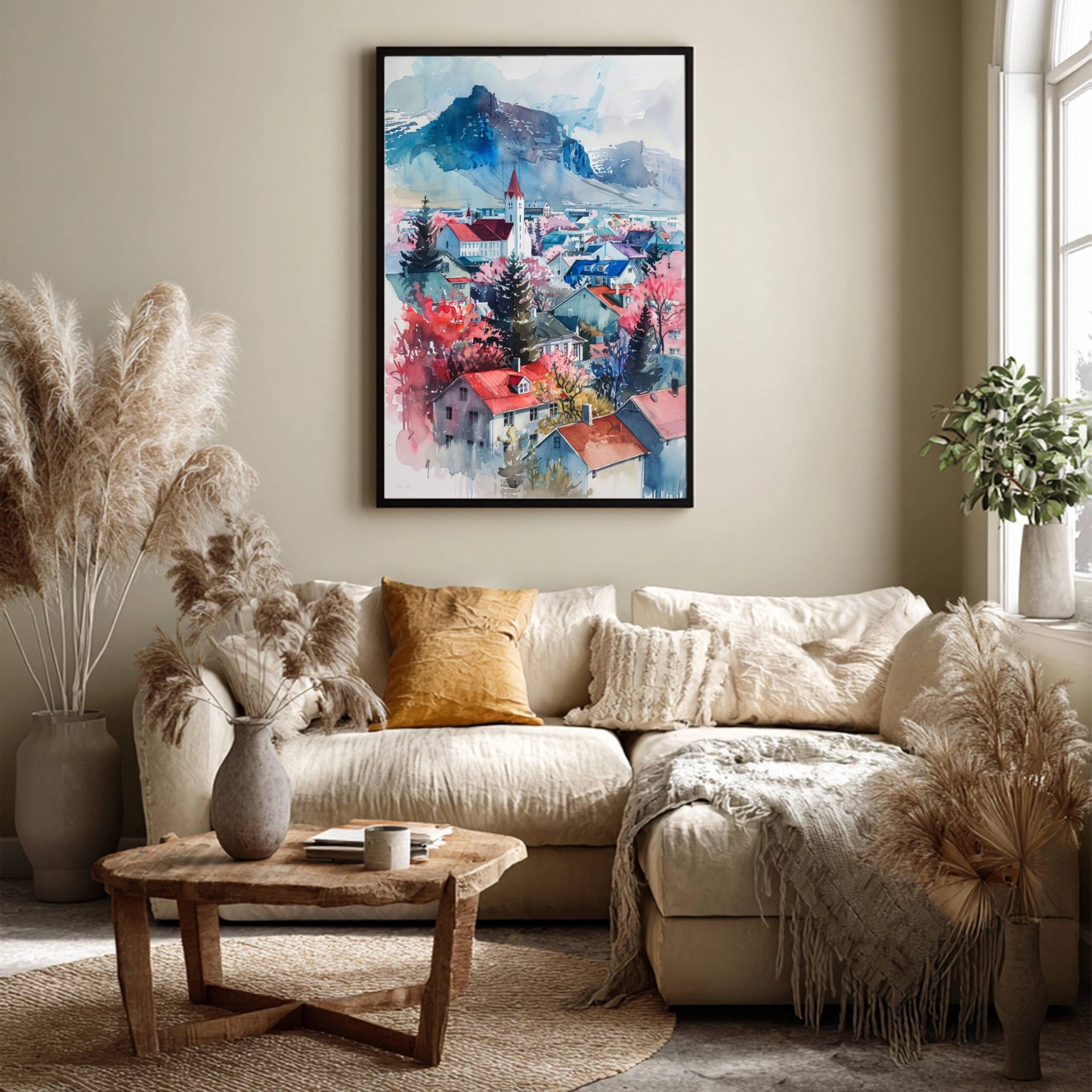 Reykjavik Iceland Watercolor: Travel Art Poster - Image 8