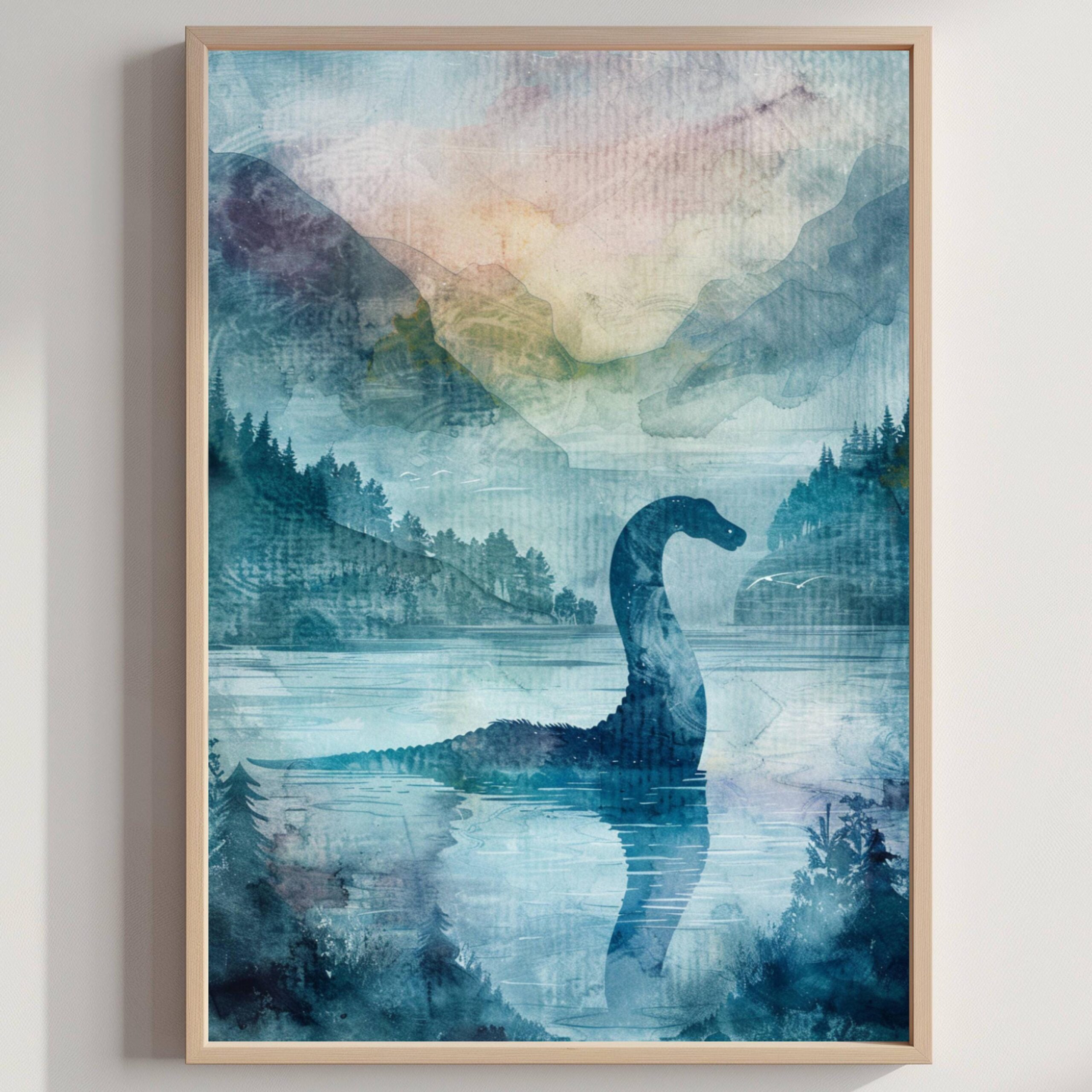 Loch Ness Watercolor: Scotland Travel Poster