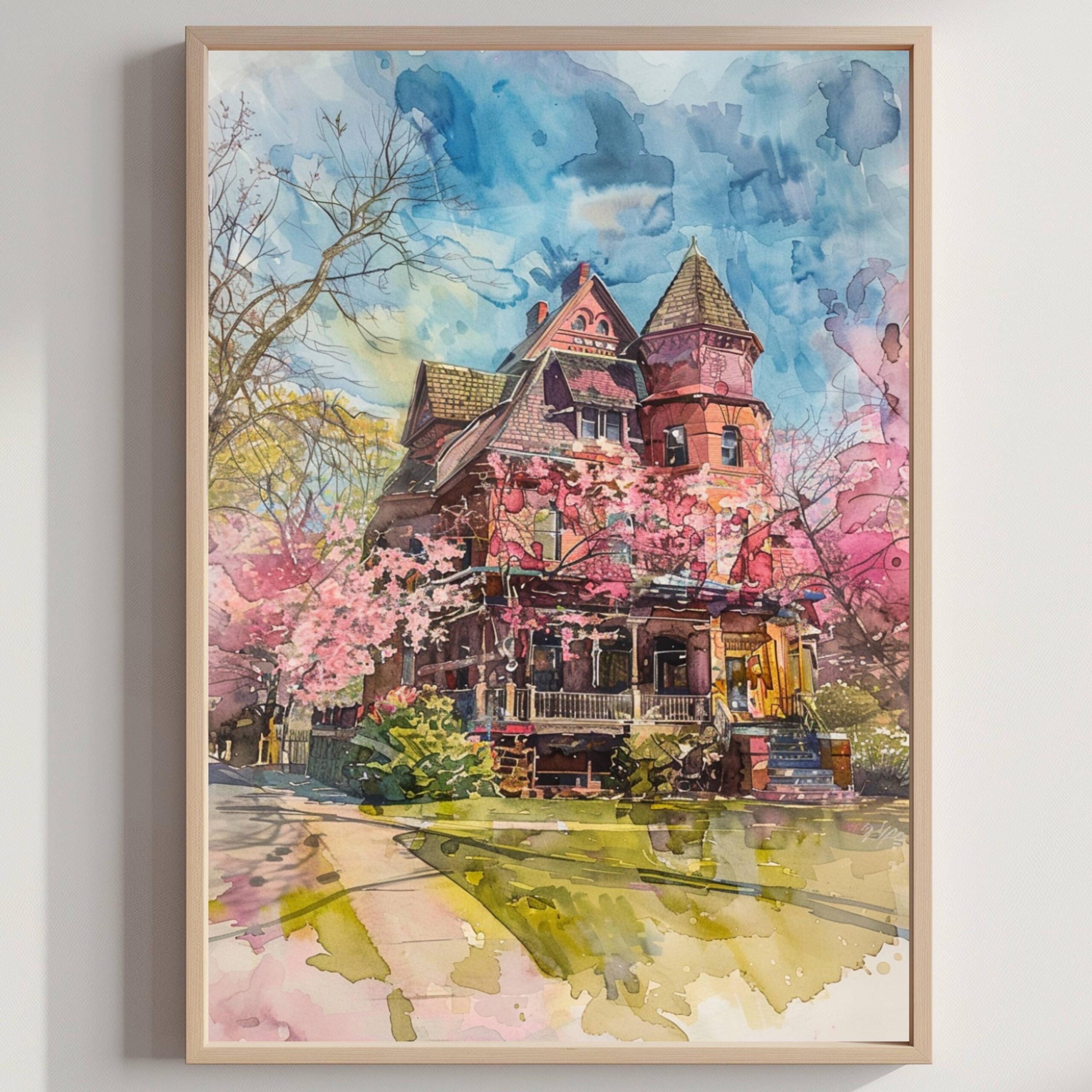 The Mark Twain House Hartford Connecticut Watercolor: USA Travel Poster