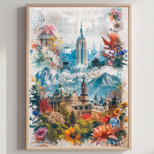 The United States of America Watercolor: USA Travel Poster