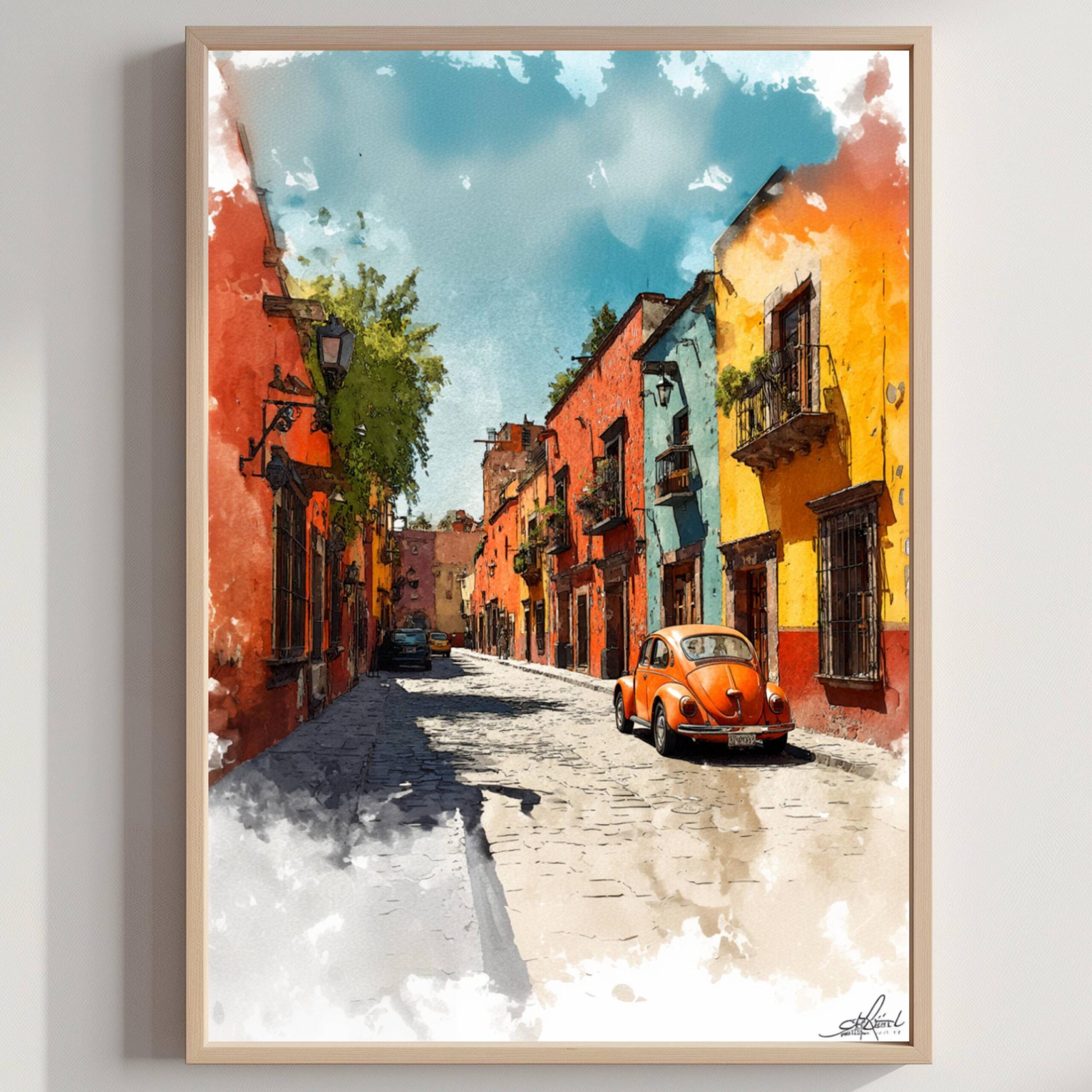 San Miguel de Allende Mexico Watercolor: Travel Art Poster