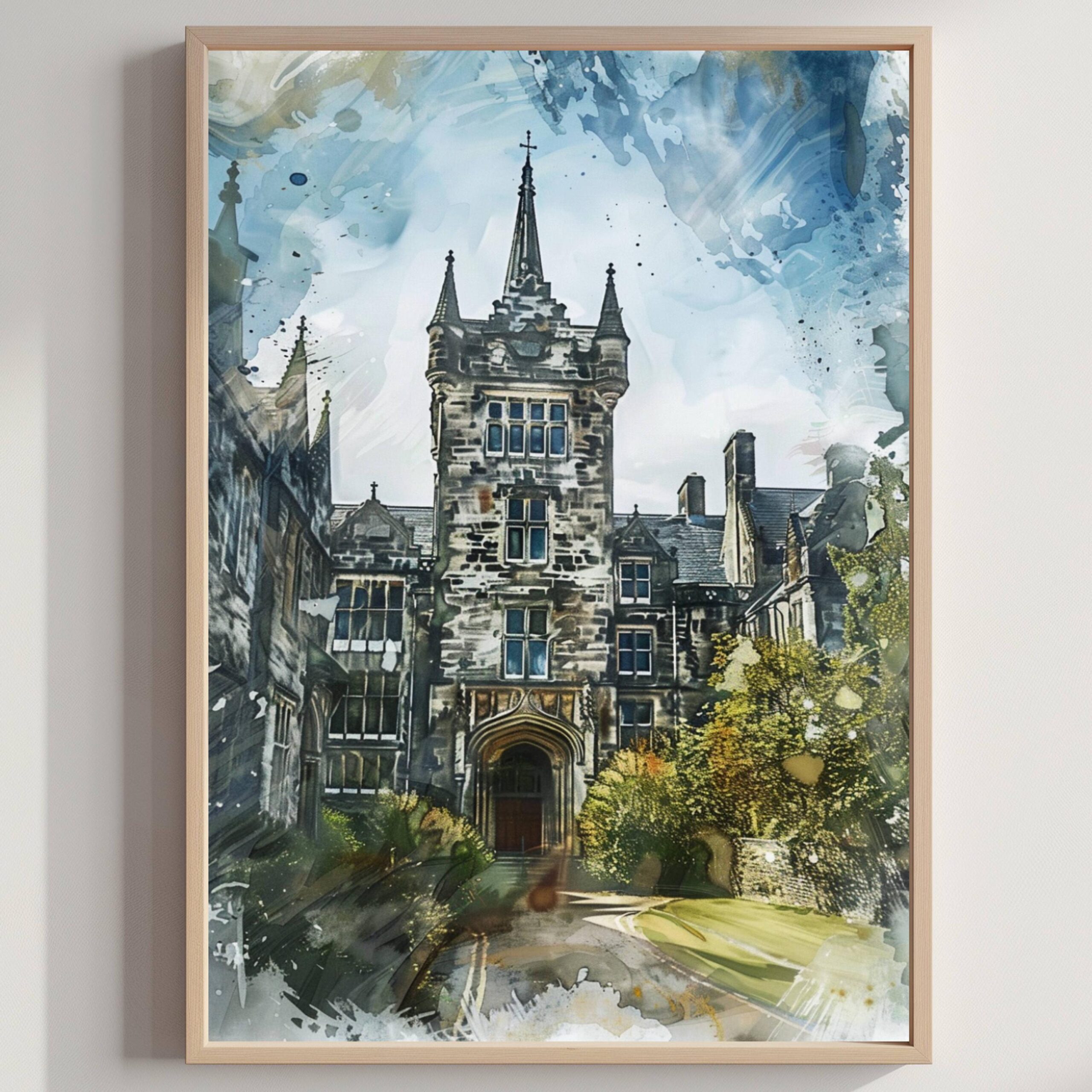 St Andrew's University Scotland Watercolor Print: Travel Art Poster