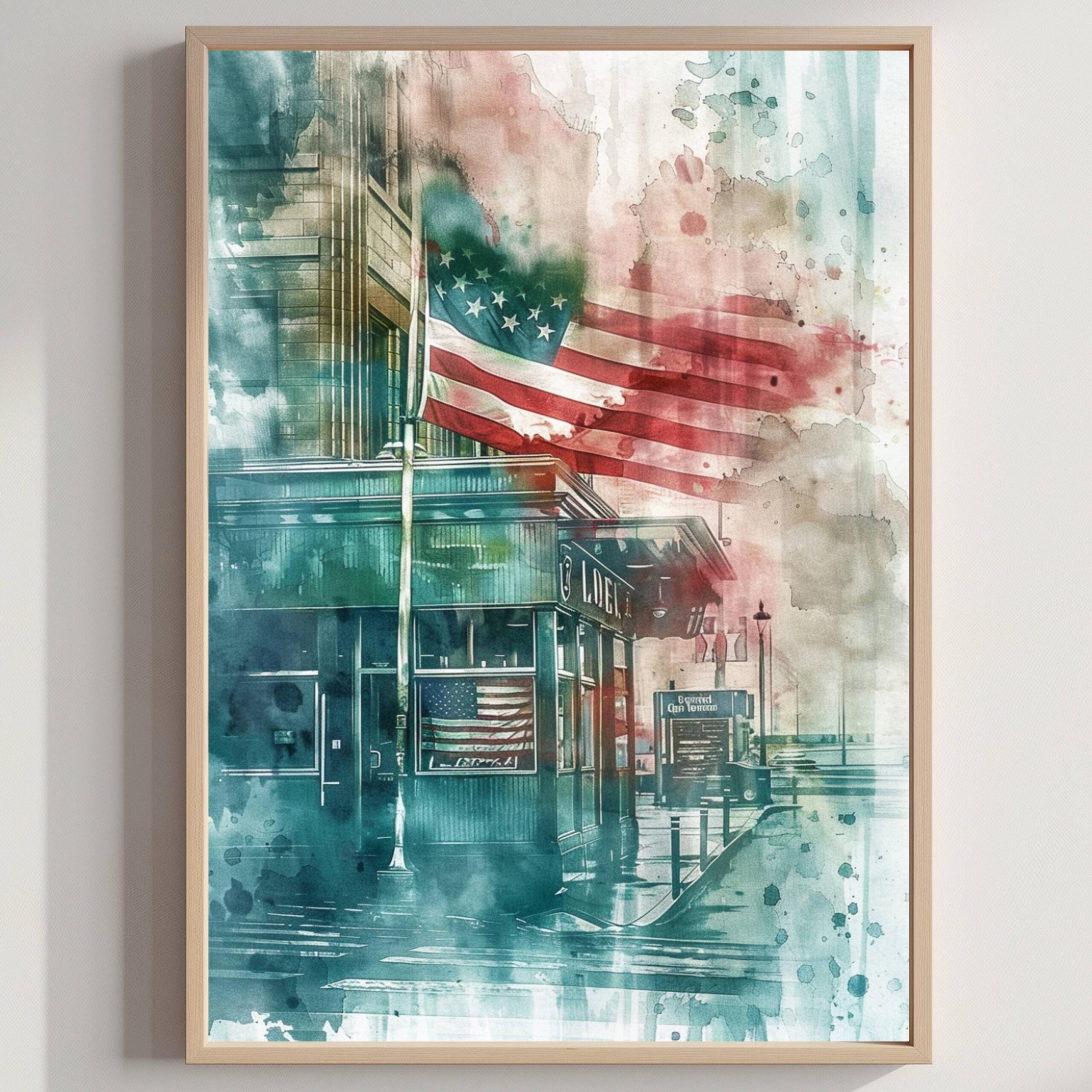 Checkpoint Charlie Berlin Germany Europe Watercolor Print: German Travel Art Poster