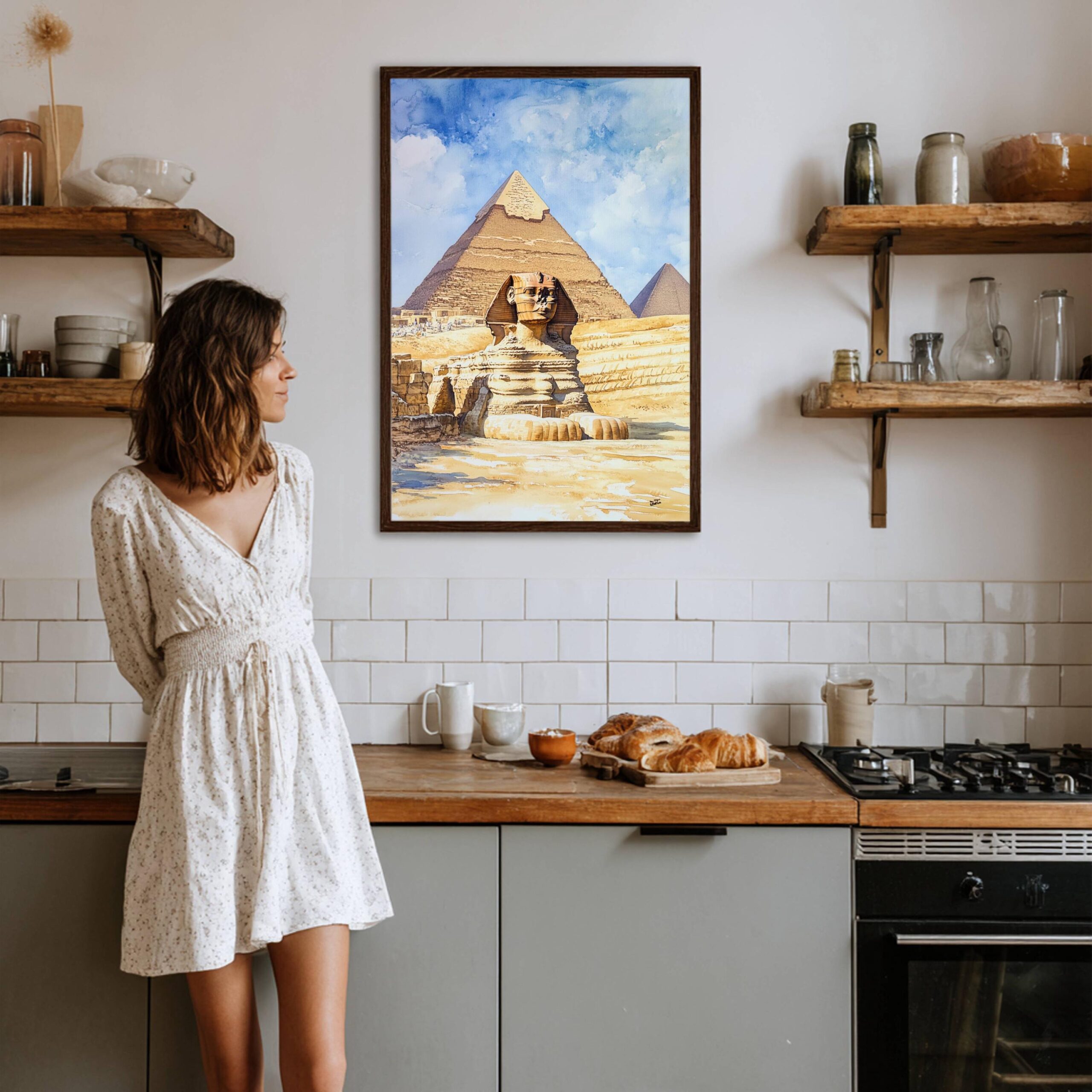 Sphinx of Giza Watercolor Print: Egyptian Travel Art Poster - Image 7