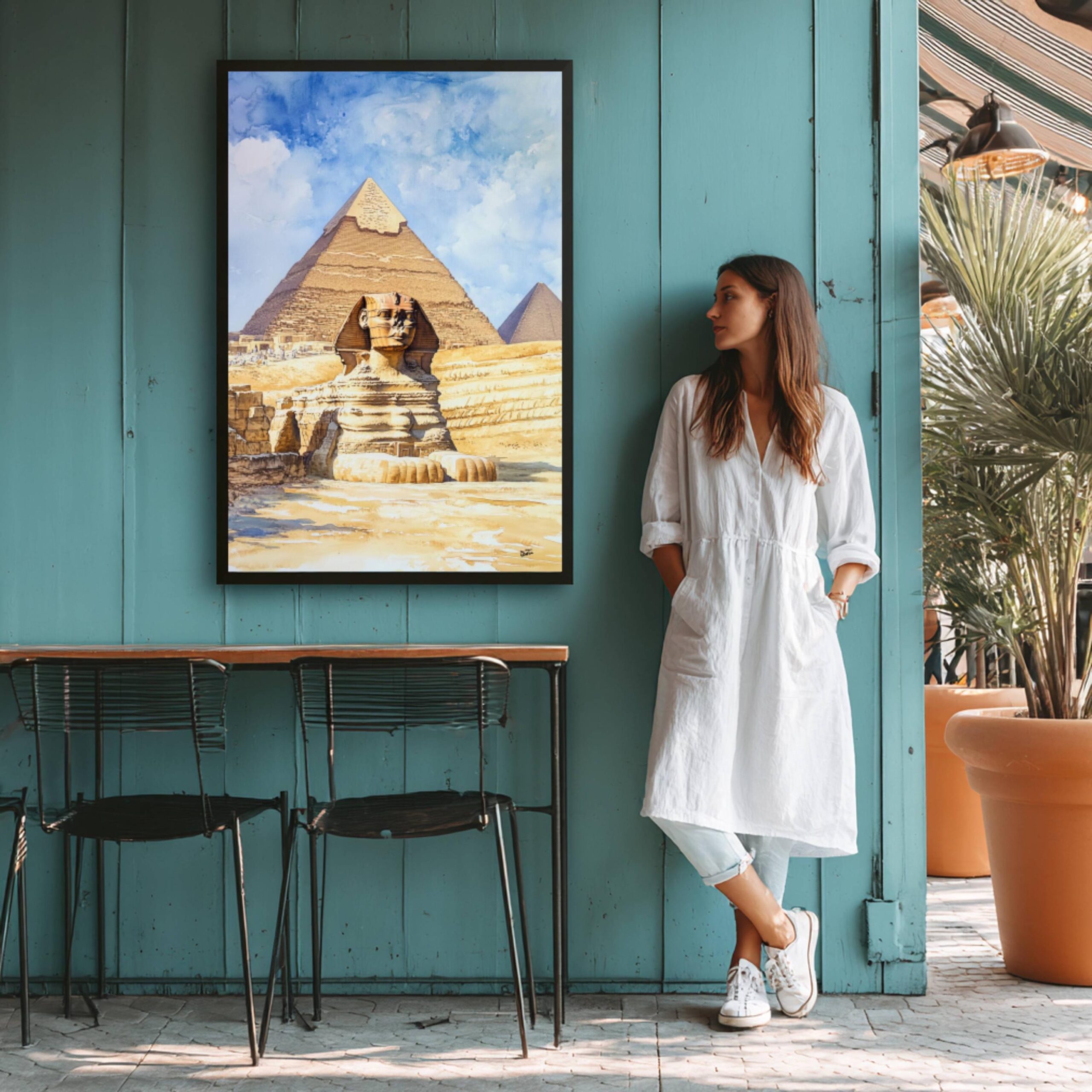 Sphinx of Giza Watercolor Print: Egyptian Travel Art Poster - Image 8