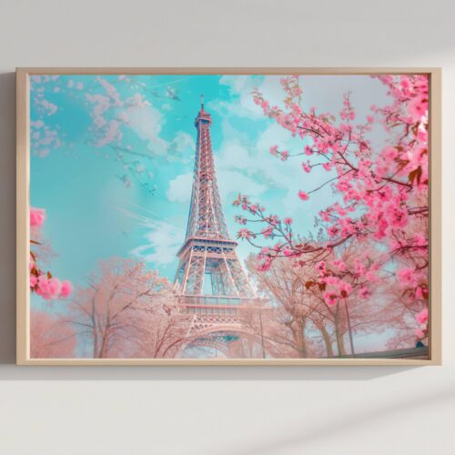 Eiffel Tower Paris France Watercolor: French Travel Art Poster
