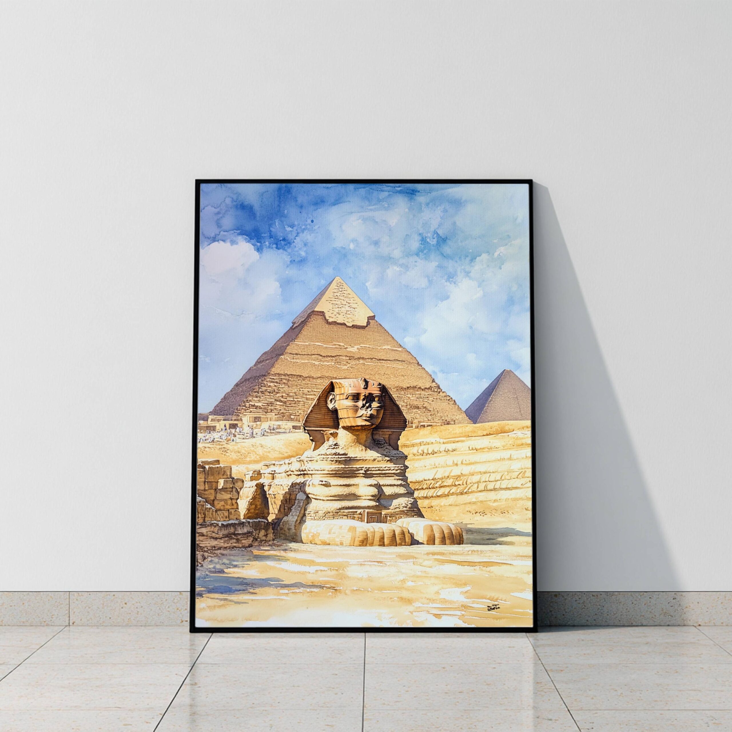 Sphinx of Giza Watercolor Print: Egyptian Travel Art Poster - Image 9