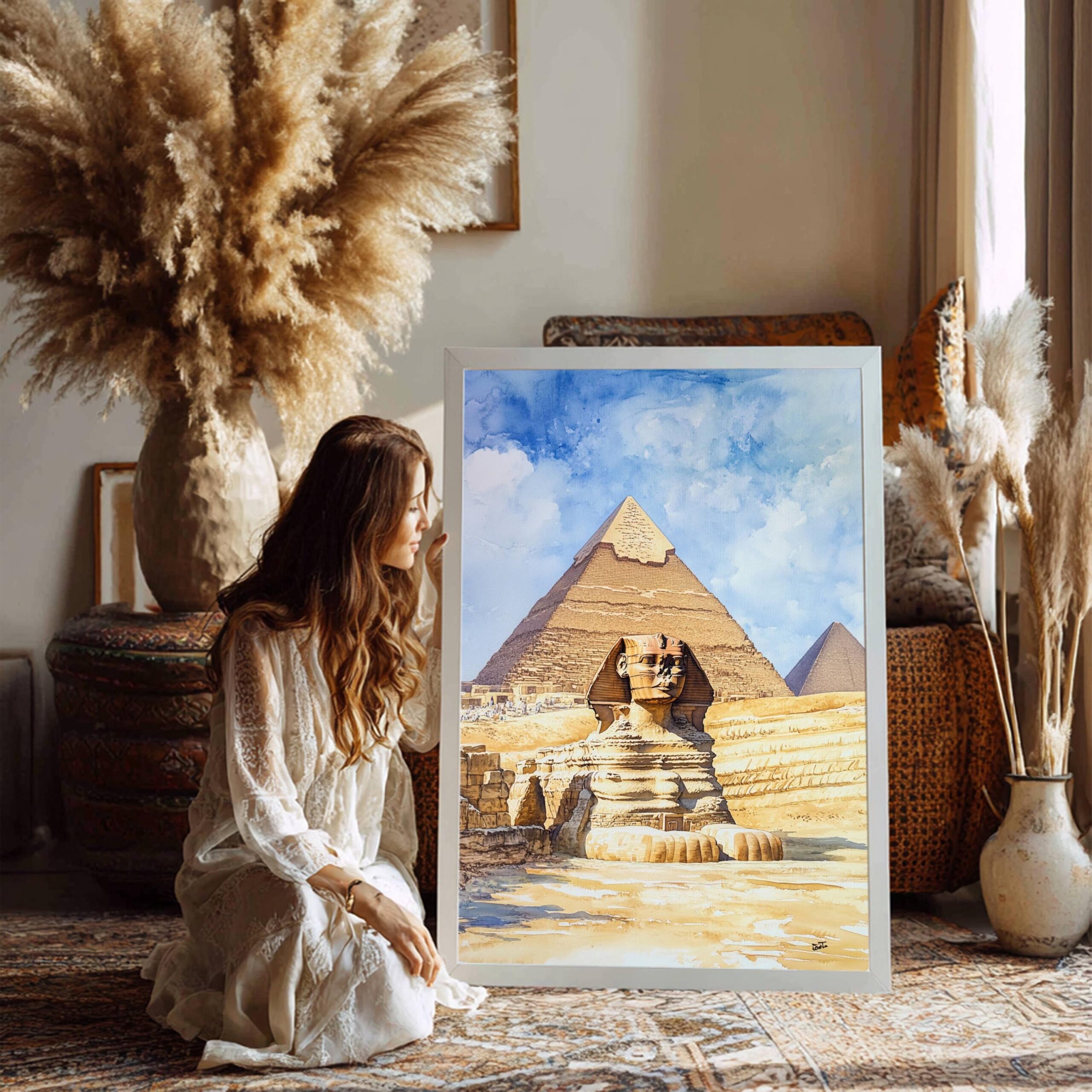 Sphinx of Giza Watercolor Print: Egyptian Travel Art Poster - Image 6