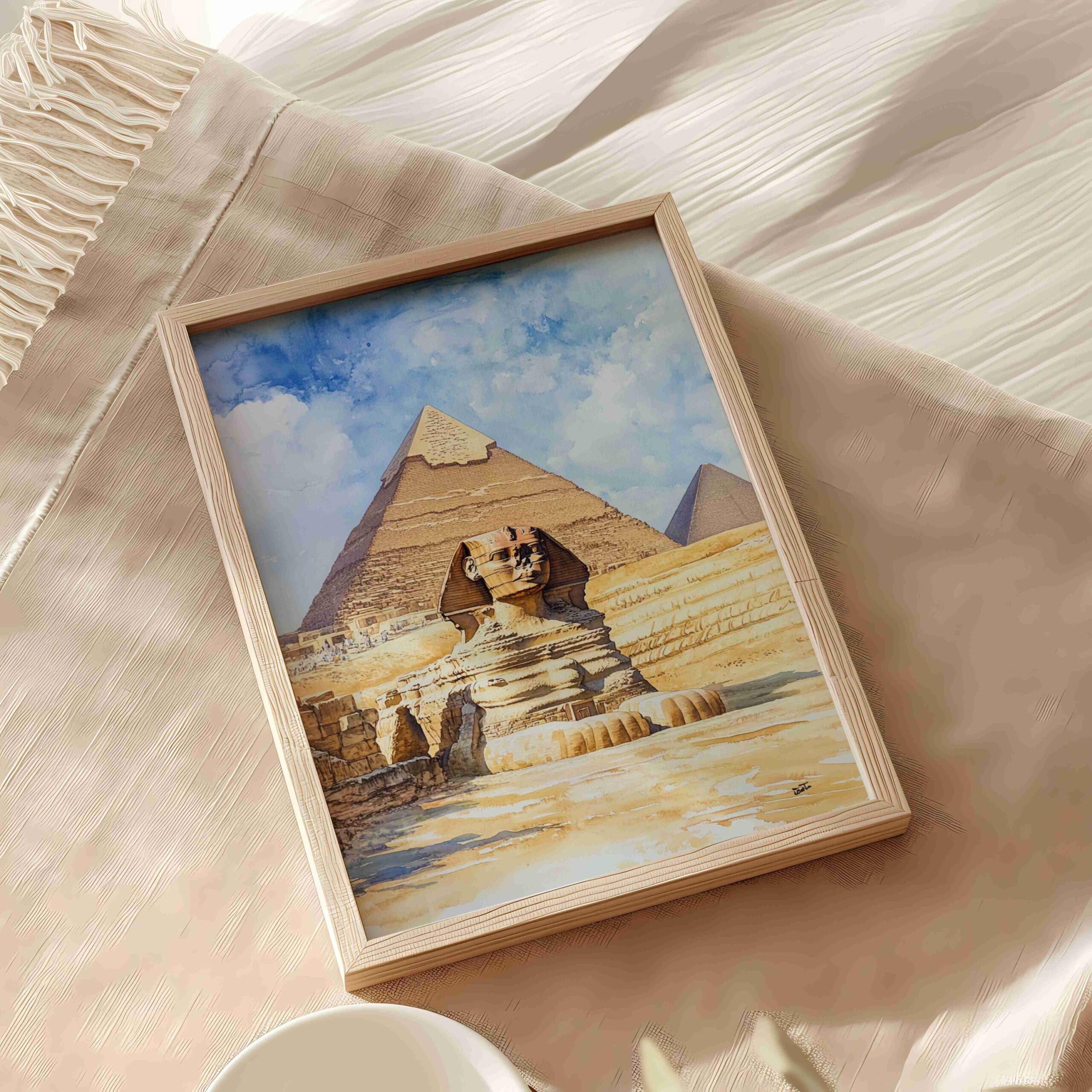 Sphinx of Giza Watercolor Print: Egyptian Travel Art Poster - Image 5