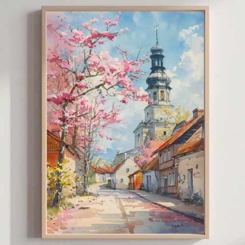 Tallinn Estonia Europe Watercolor: Travel Art Poster