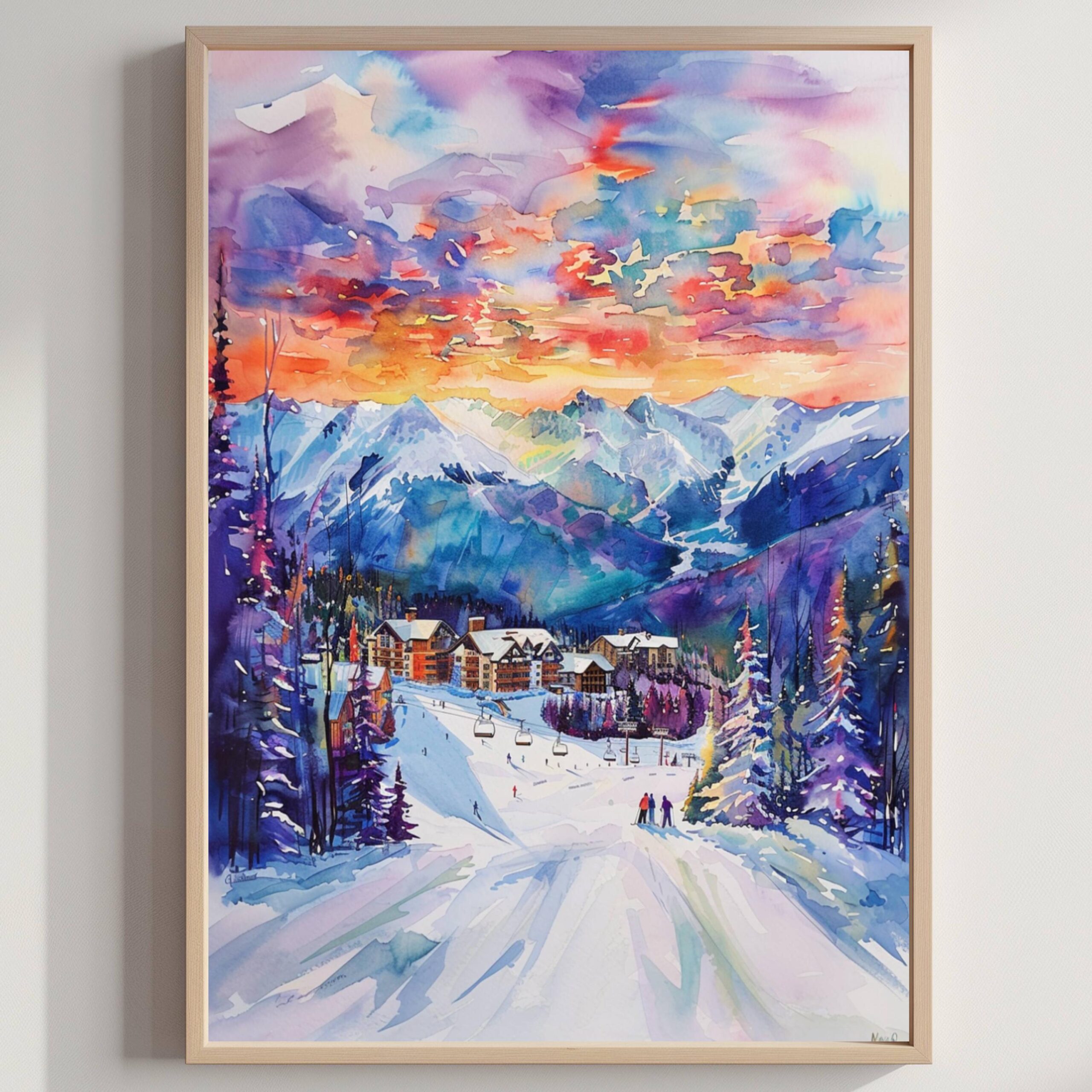 Kicking Horse Canada Watercolor Print: North America Travel Art Poster