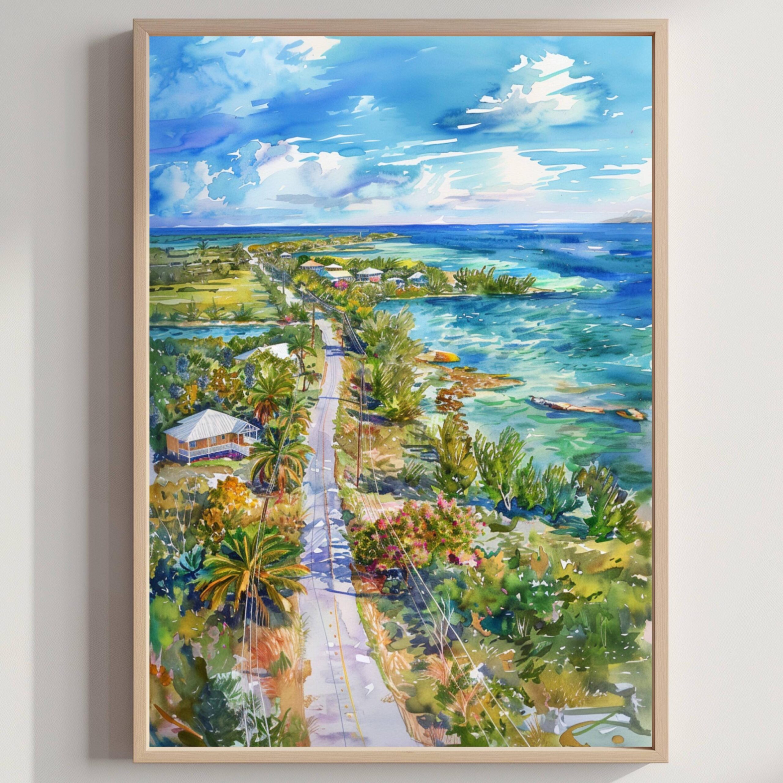 Big Pine Key Florida USA Watercolor: American Travel Art Poster