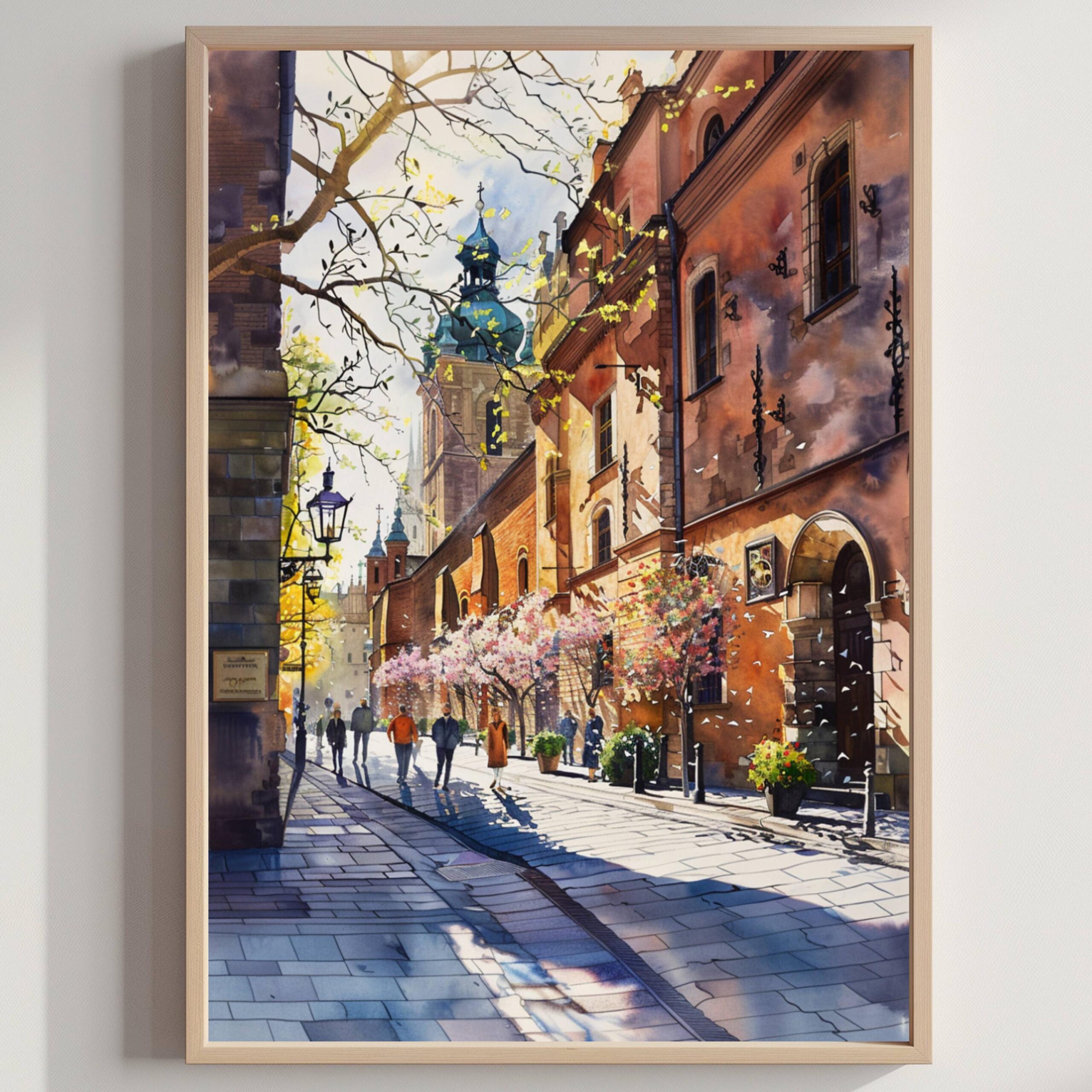 Krakow Poland Europe Watercolor Print: Vacation Travel Art Poster