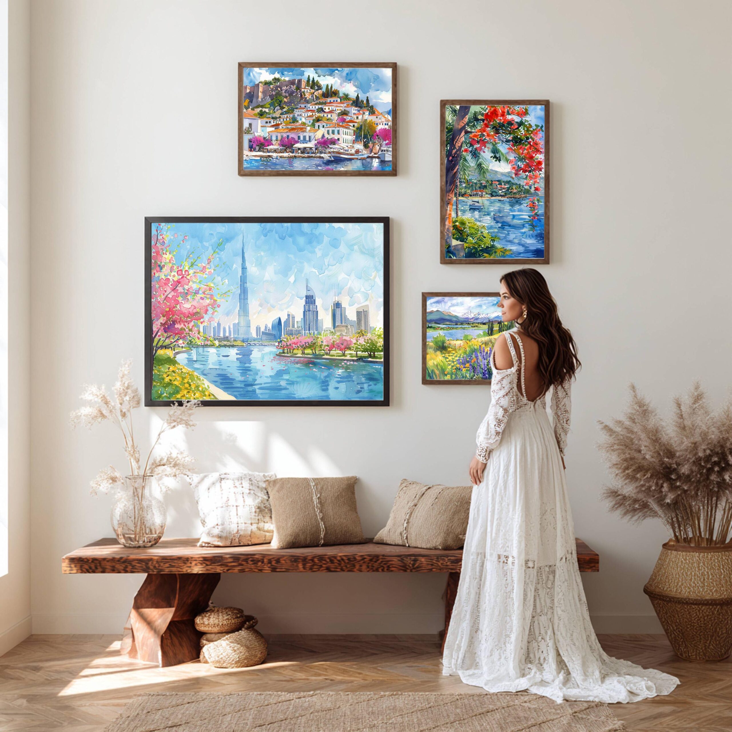 Dubai UAE Watercolor Print: Middle East Travel Art Poster - Image 2