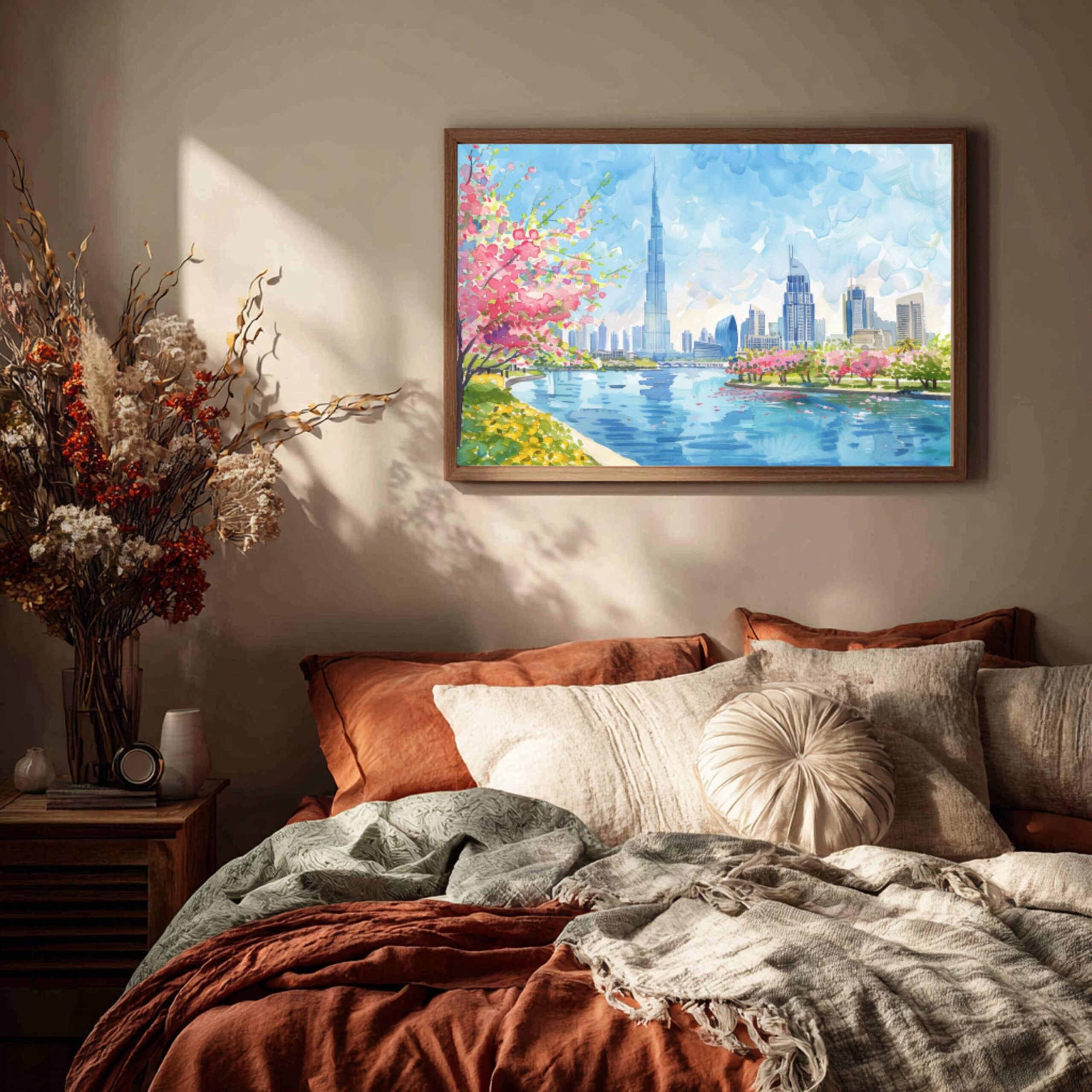 Dubai UAE Watercolor Print: Middle East Travel Art Poster - Image 3