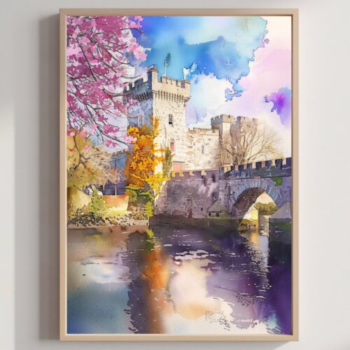 Limerick Republic of Ireland Watercolor Print: Europe Travel Art Poster