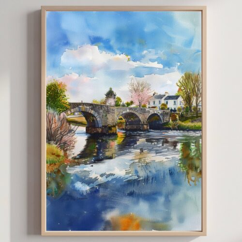 Limerick Republic of Ireland Watercolor Print: Europe Travel Art Poster