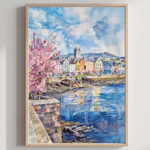 Sligo Republic of Ireland Watercolor Print: Europe Travel Art Poster