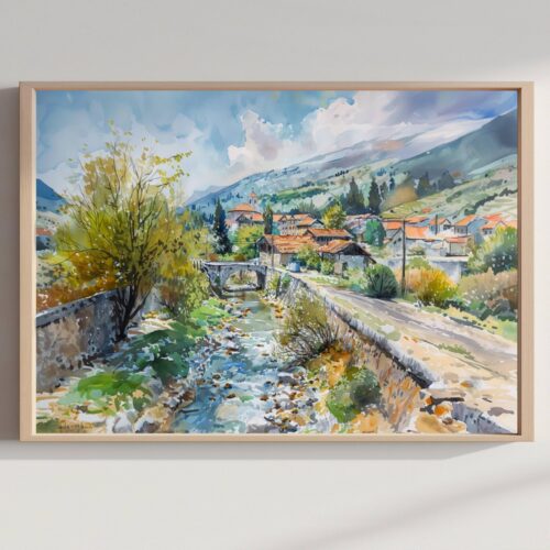Bosnia and Herzegovina Watercolor Print: Europe Travel Art Poster