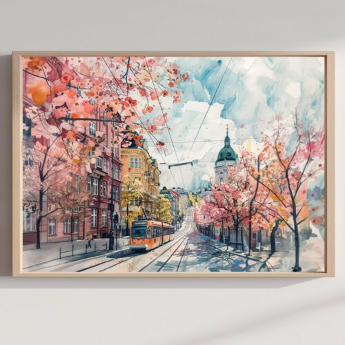 Helsinki Finland Watercolor Print: Europe Travel Art Poster