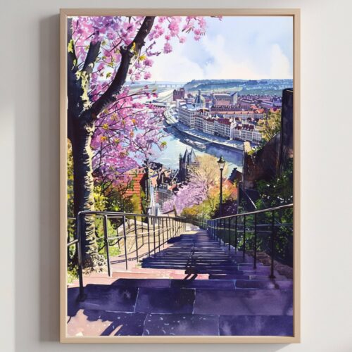Liege Belgium Europe Watercolor Print: Belgian Travel Wall Art