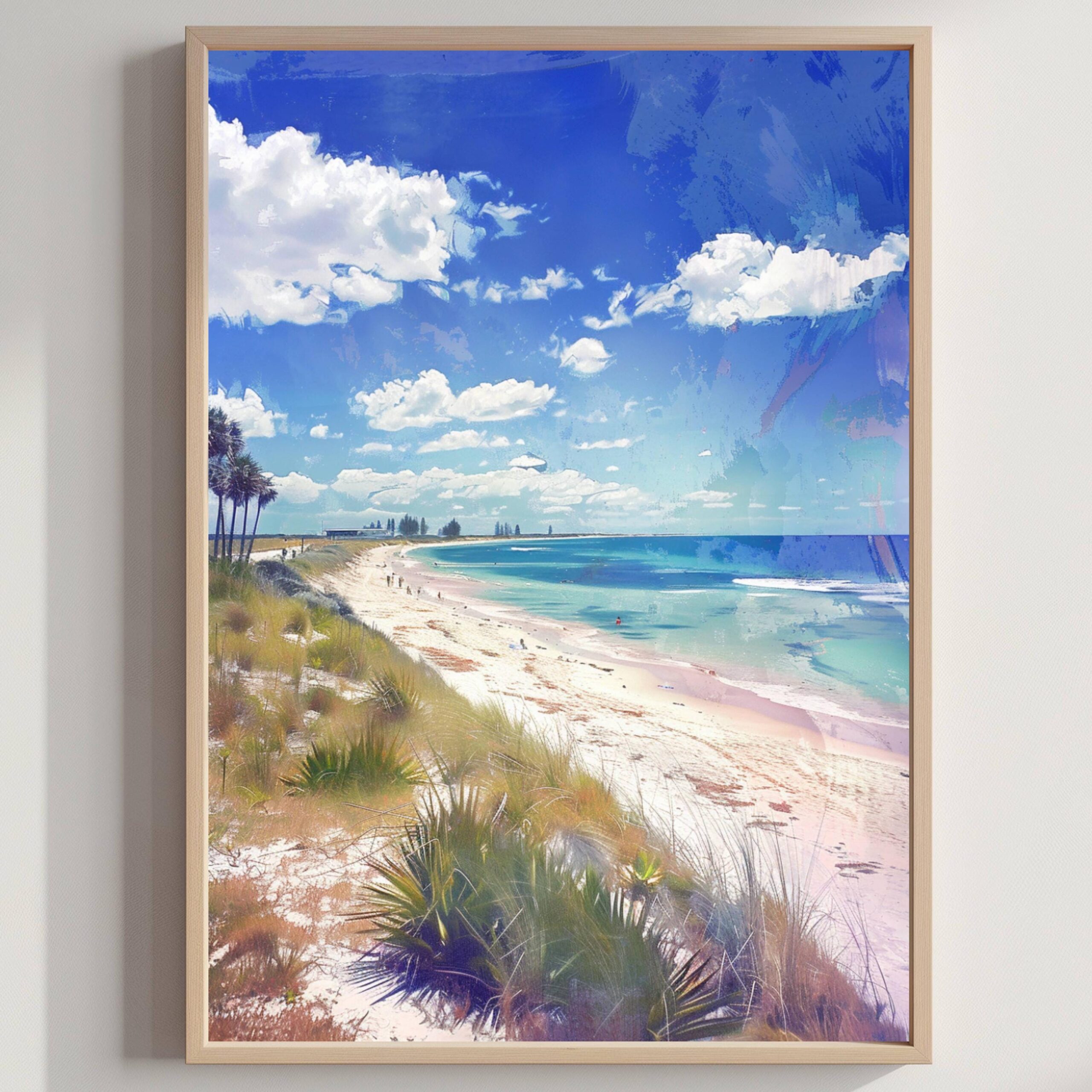Cable Beach Australia Watercolor Print: Travel Art Poster