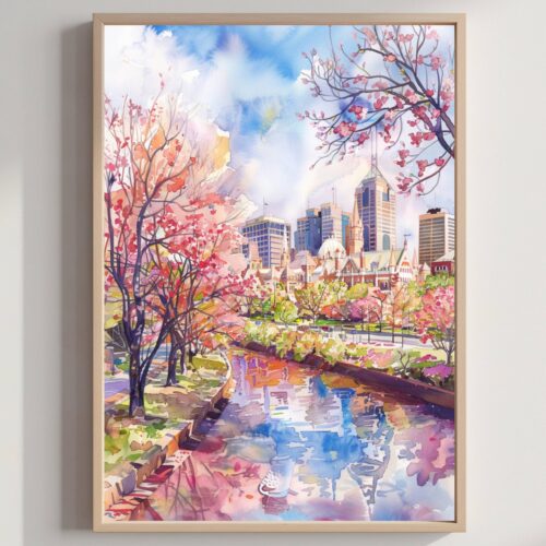 Adelaide Australia Watercolor Print: Travel Art Poster