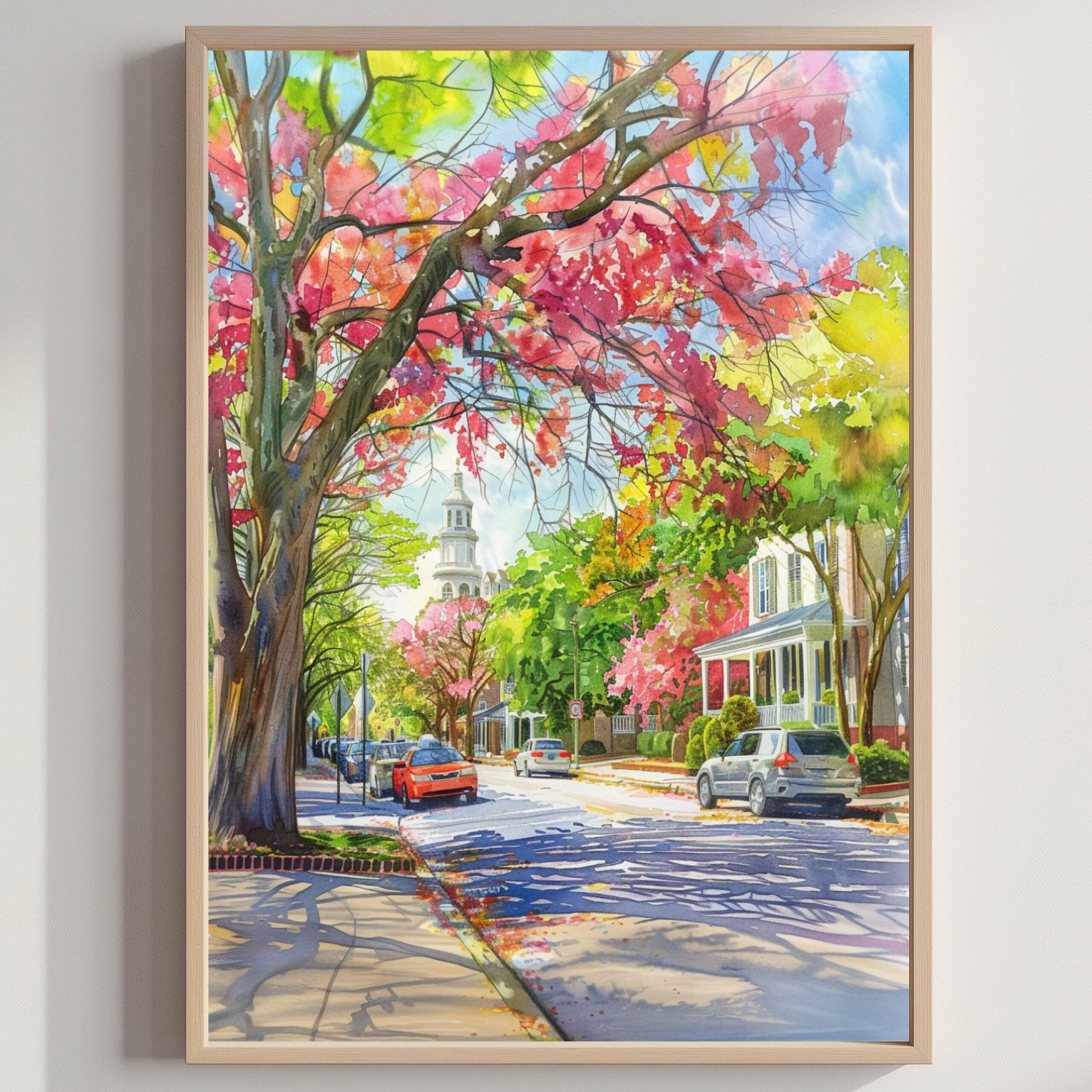 Charleston South Carolina USA Watercolor Print: American Travel Art Poster
