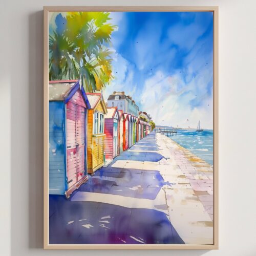 Hove East Sussex England Watercolor Print: United Kingdom Travel Art Poster