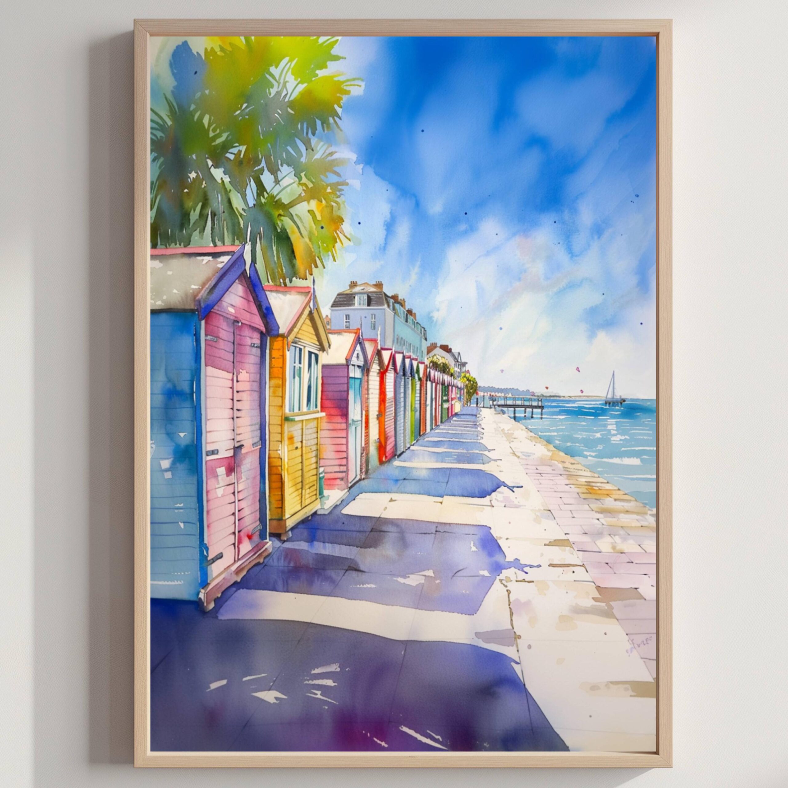 Hove East Sussex England Watercolor Print: United Kingdom Travel Art Poster